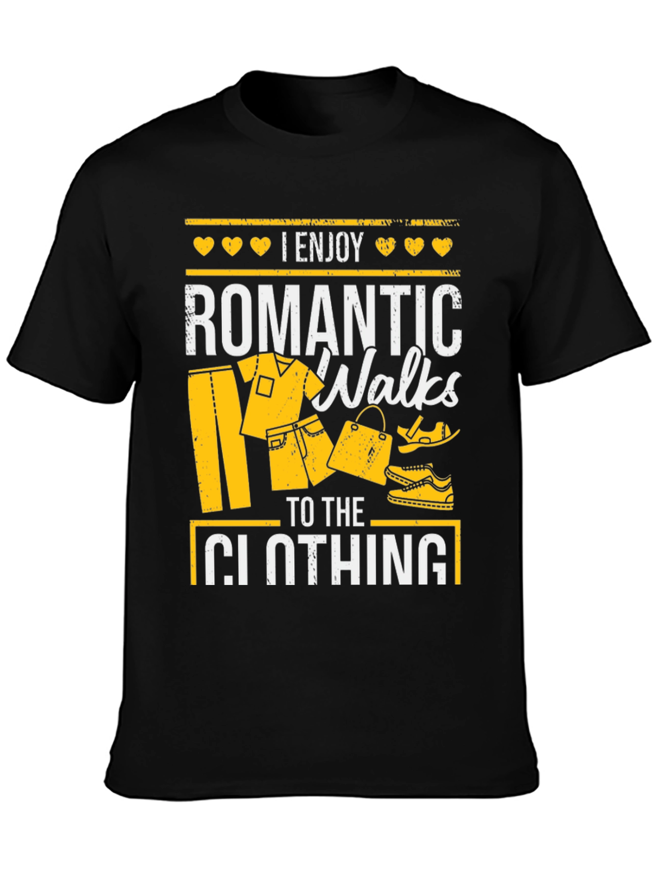 Black Romantic Walks to Clothing T-Shirt view 3