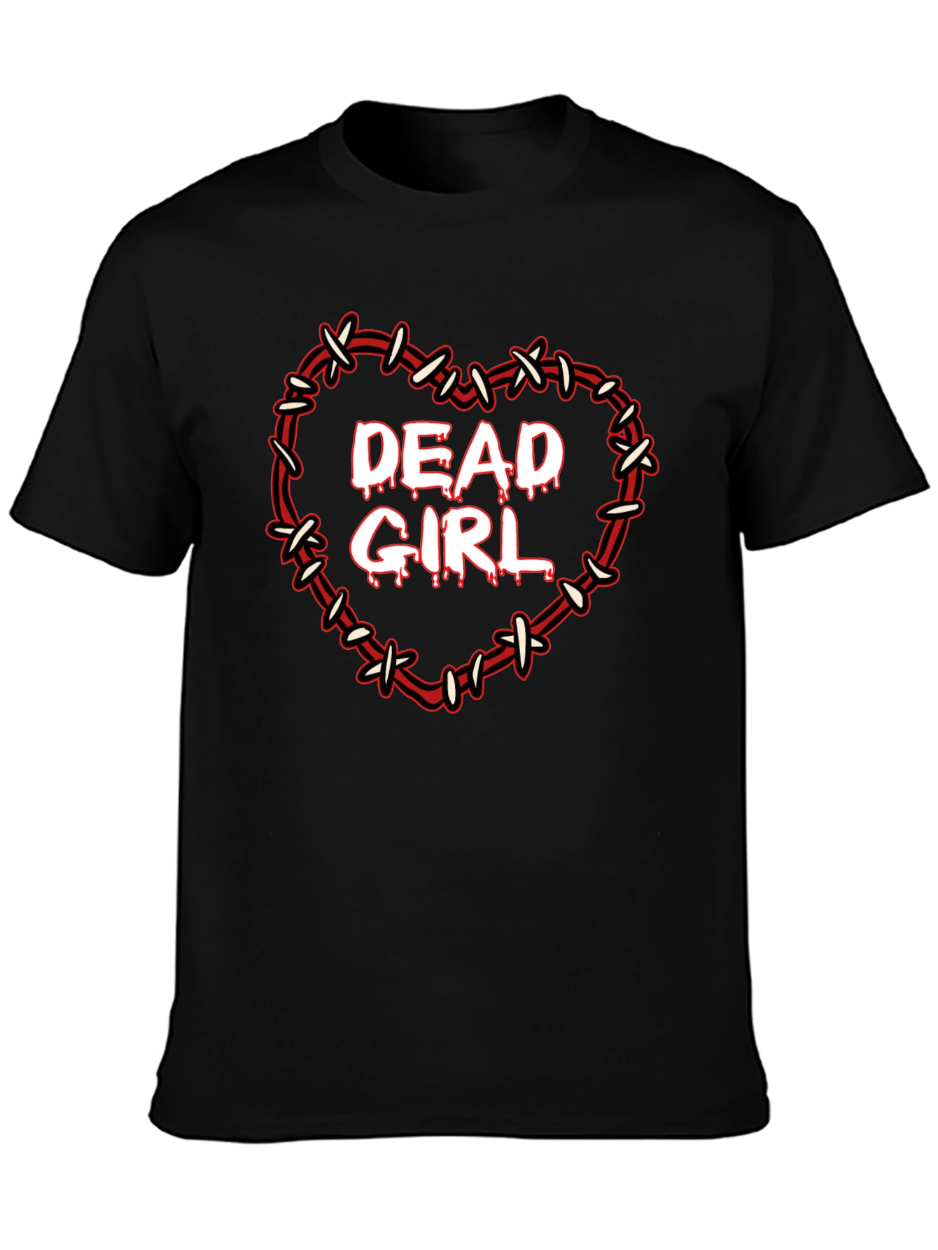 Black Dead Girl Heart Graphic Tee view 3