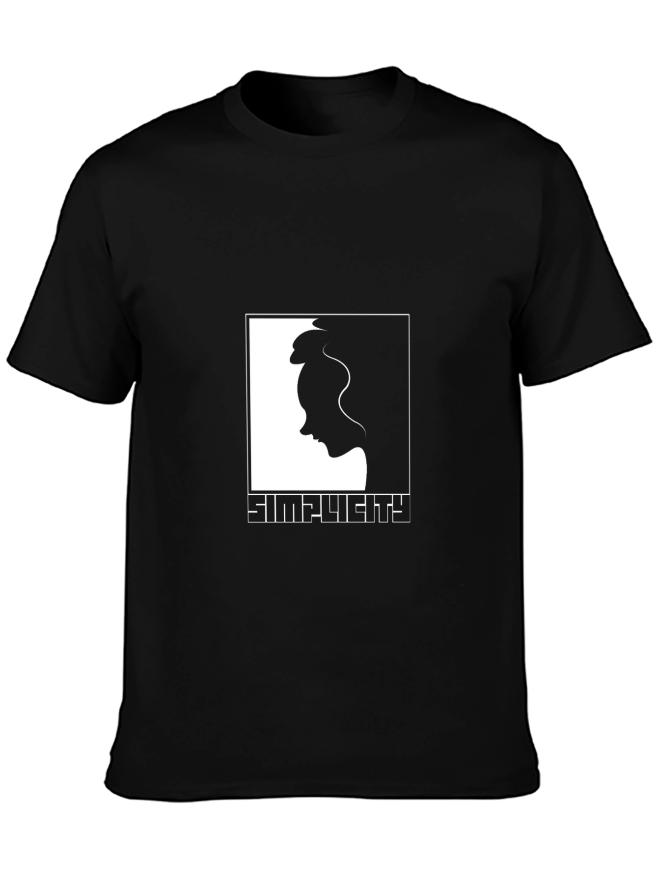 Simplicity Graphic Black T-Shirt - Unisex Minimalist Design - 3