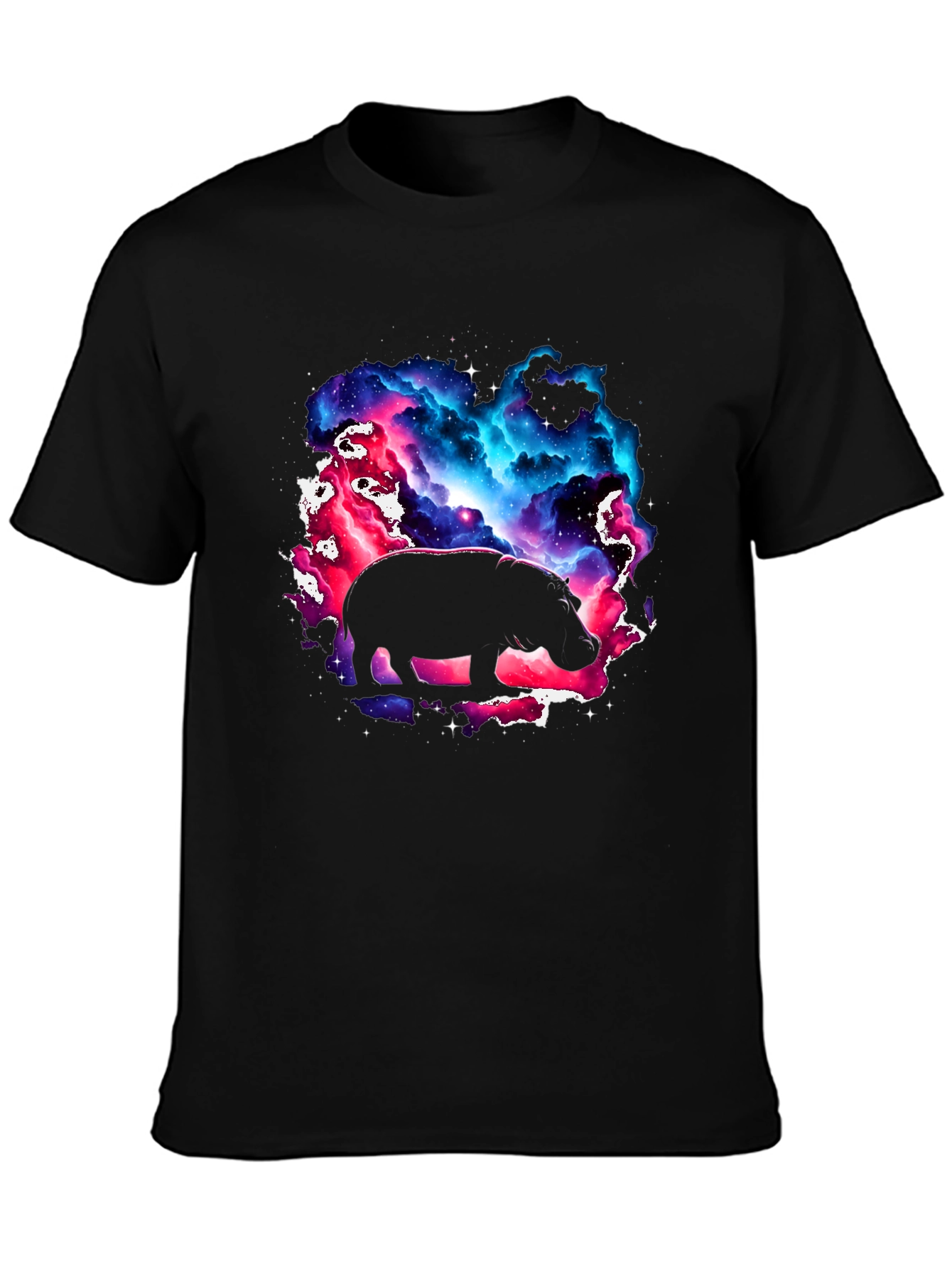 Black Cosmic Hippo Graphic Tee - Black view 3