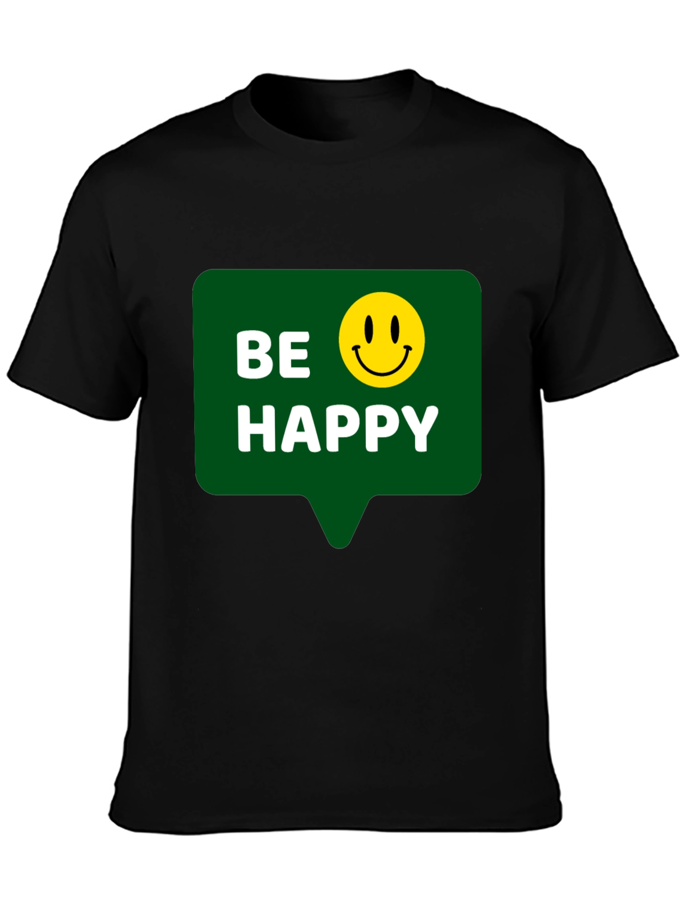 Black Be Happy T-Shirt - Positive Vibes - Everyday Wear view 3