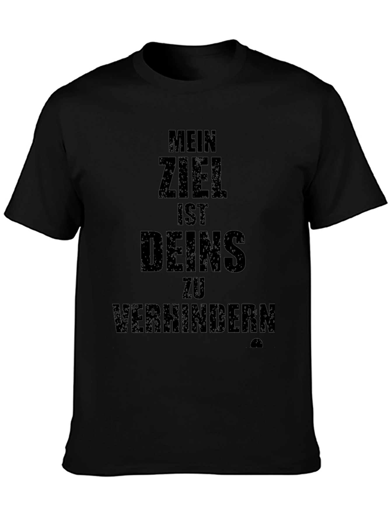 Black Men's "Mein Ziel" Graphic Print Black T-Shirt view 3