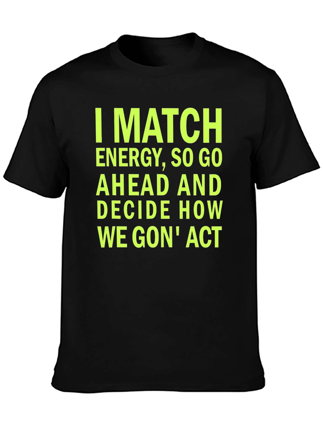 Black I MATCH ENERGY Graphic Tee - Black Cotton Blend T-Shirt view 3