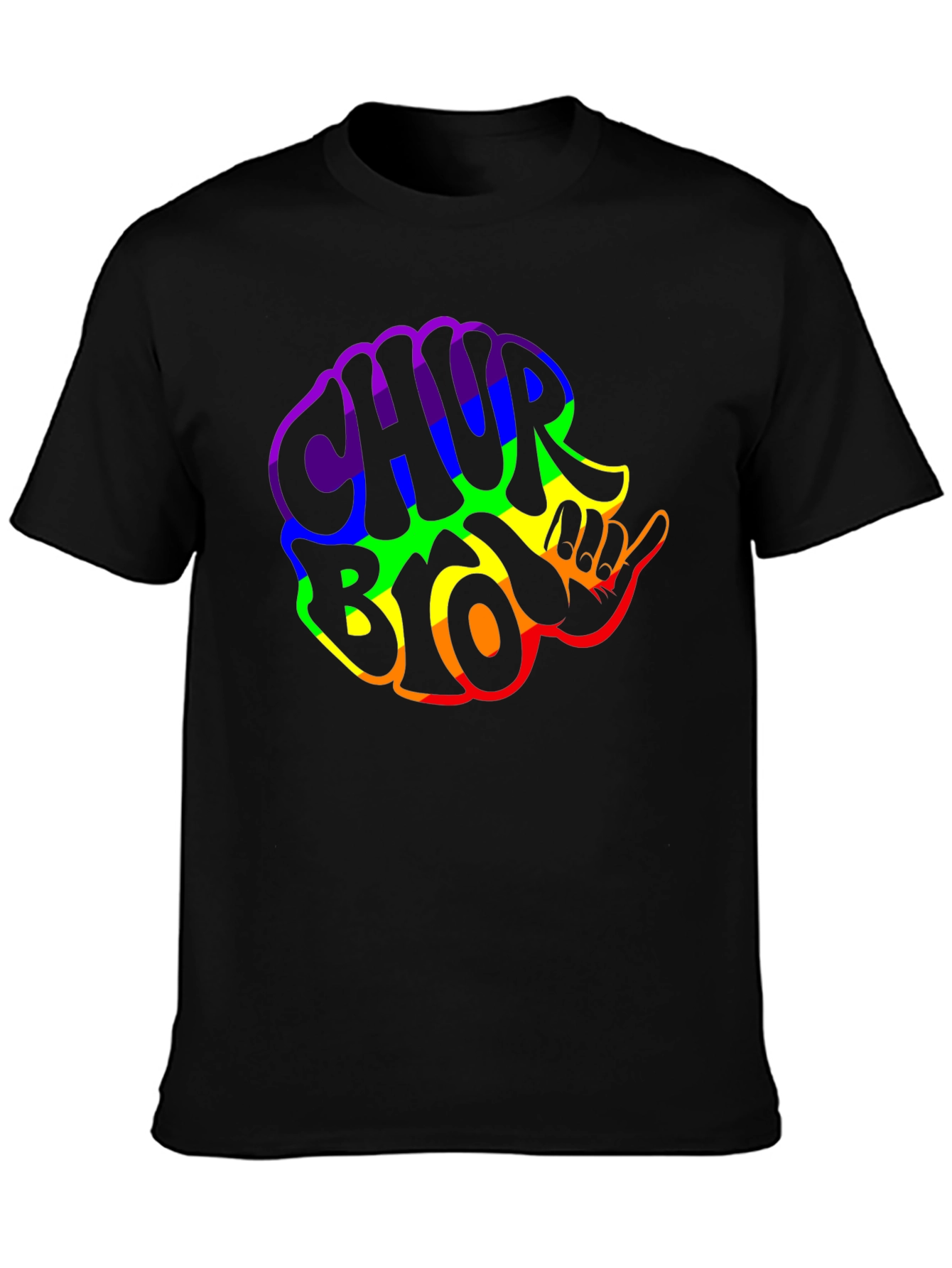 Black Rainbow Chub Bro T-Shirt - Black view 3
