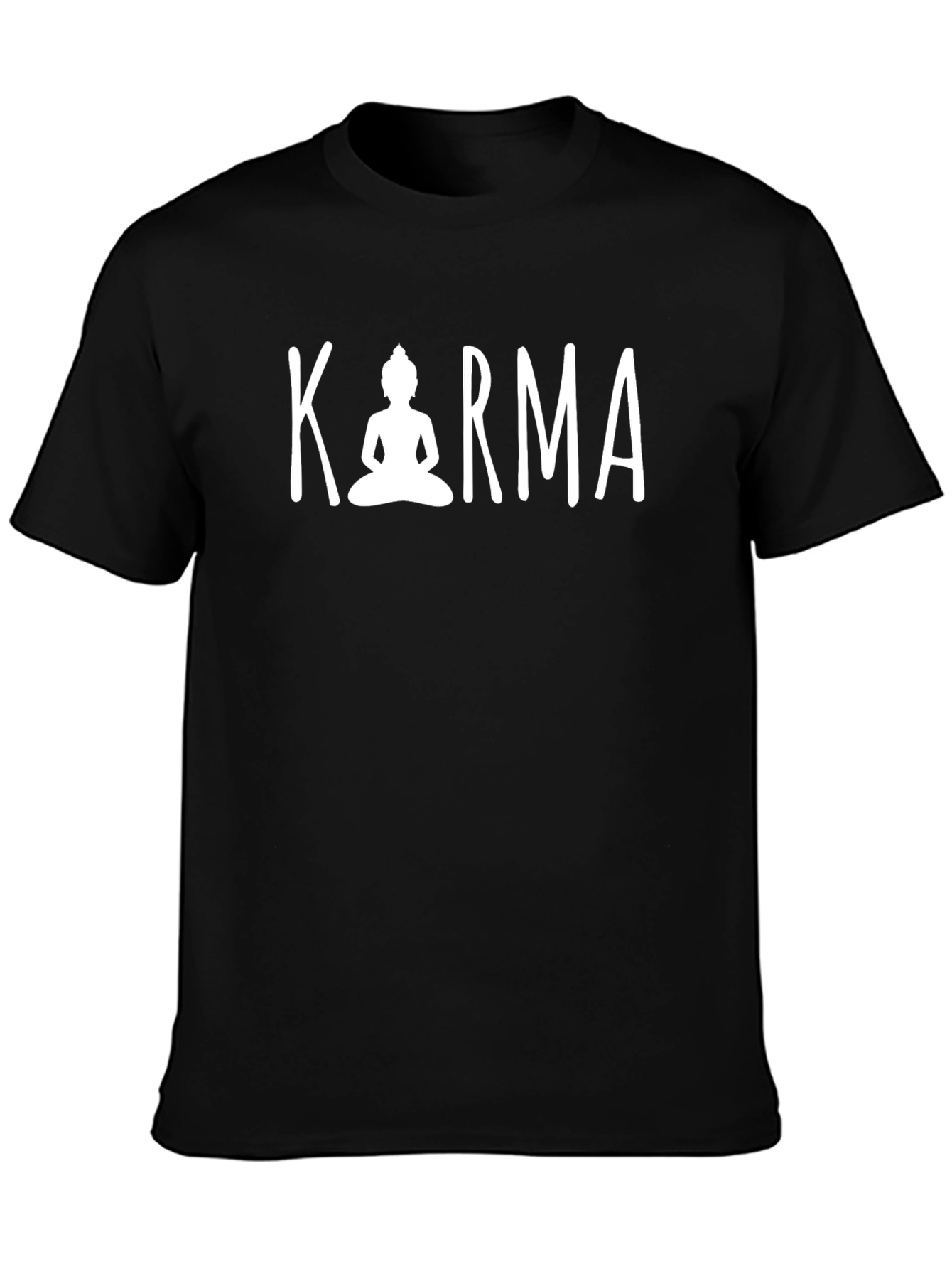 Black Karma Buddha Graphic Tee - Stylish Black T-Shirt view 3