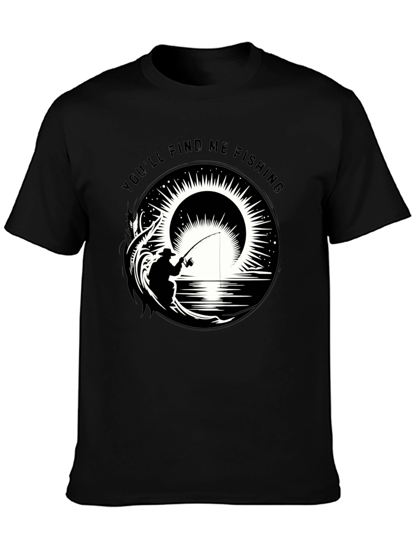 Black Fishing Graphic Tee - You'll Find Me Fishing view 3