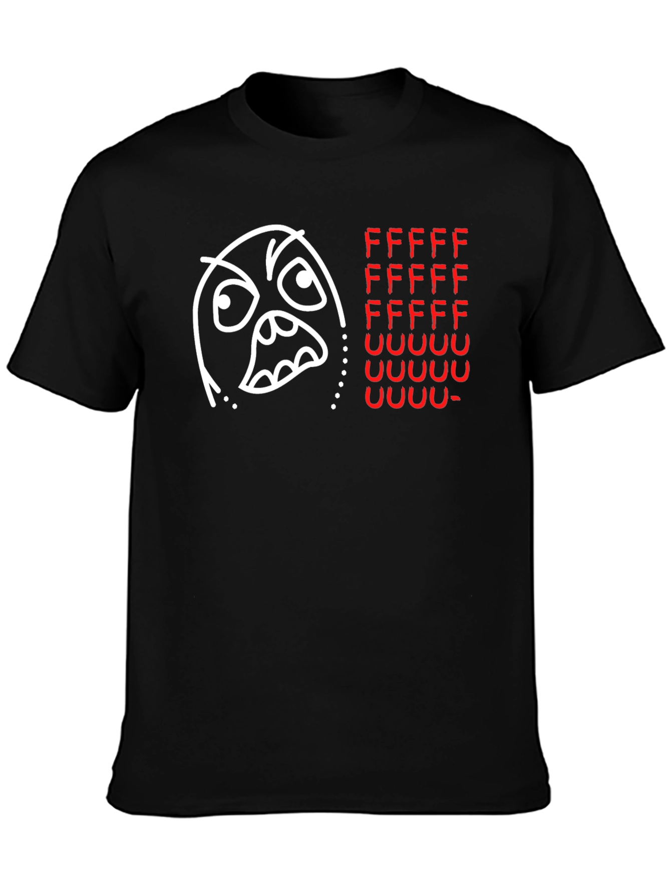 Black Rage Face FFFFFUUUUU Meme T-Shirt view 3