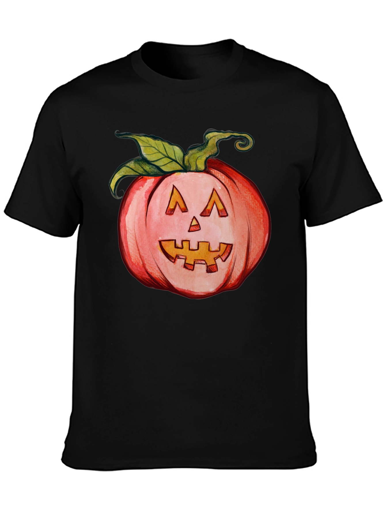 Black Halloween Pumpkin Graphic T-Shirt view 3