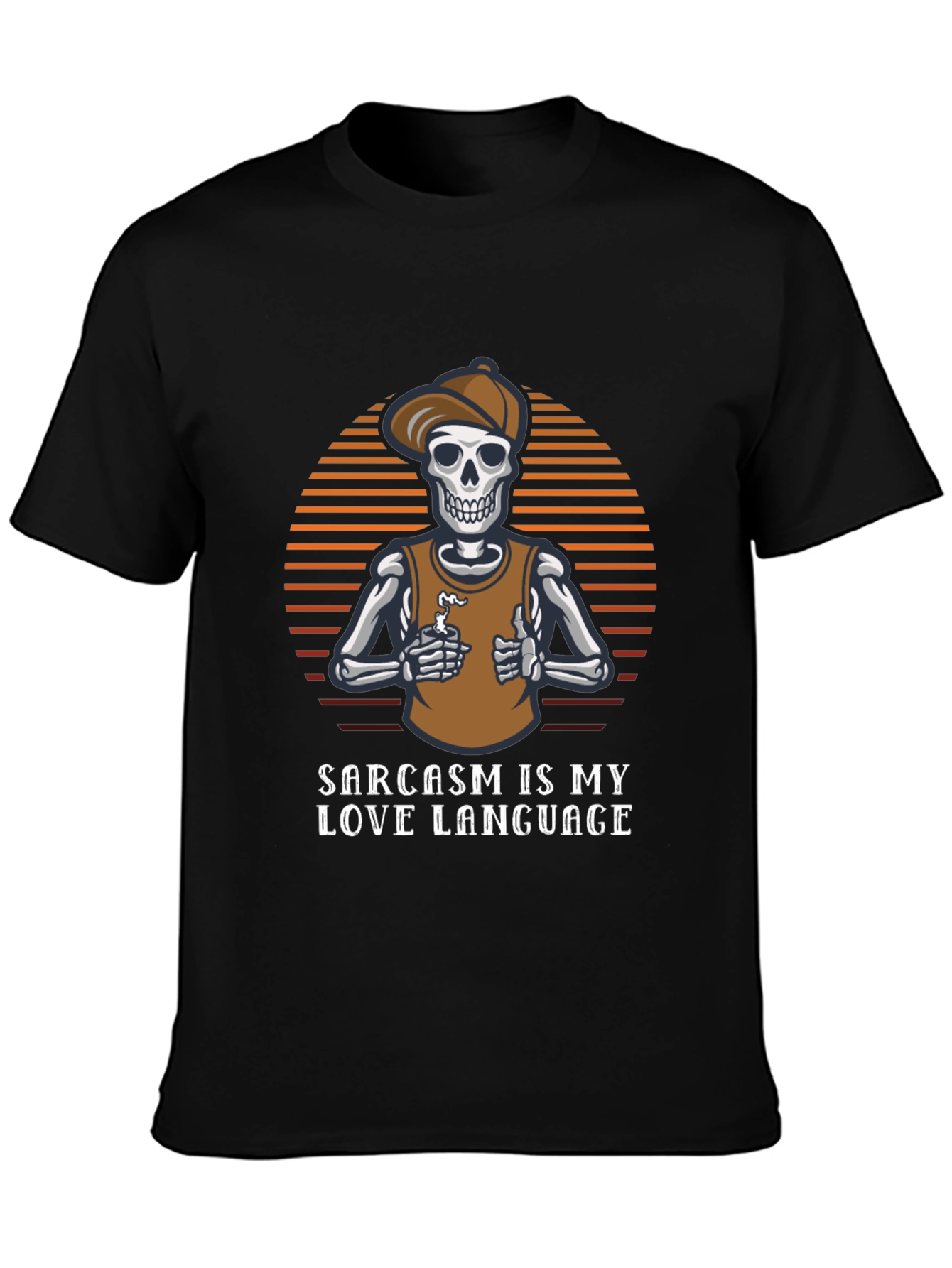 Black Sarcasm Skeleton T-Shirt view 3