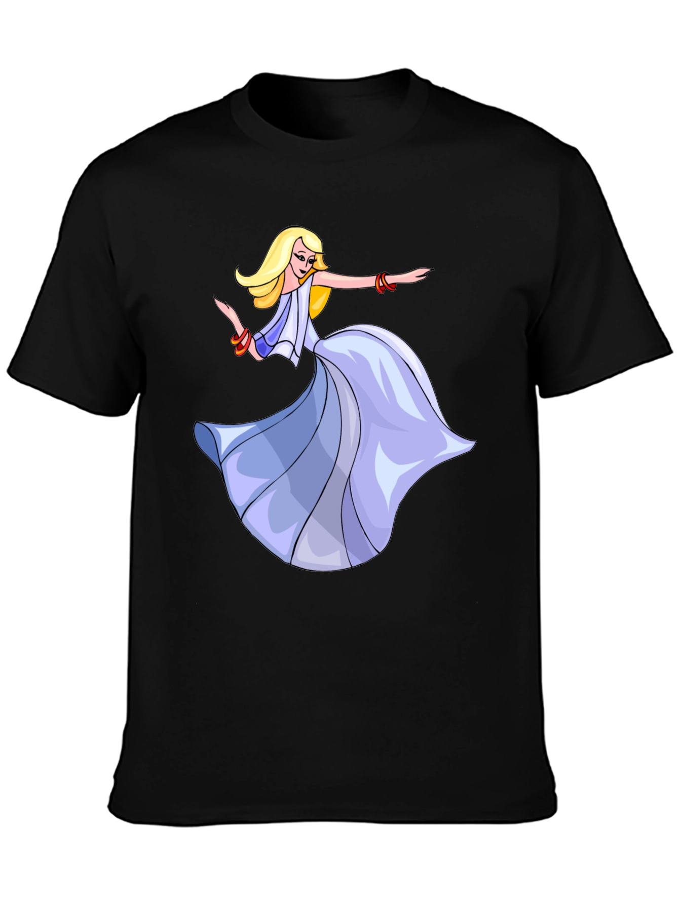 Black Dancing Woman Graphic Black Tee view 3