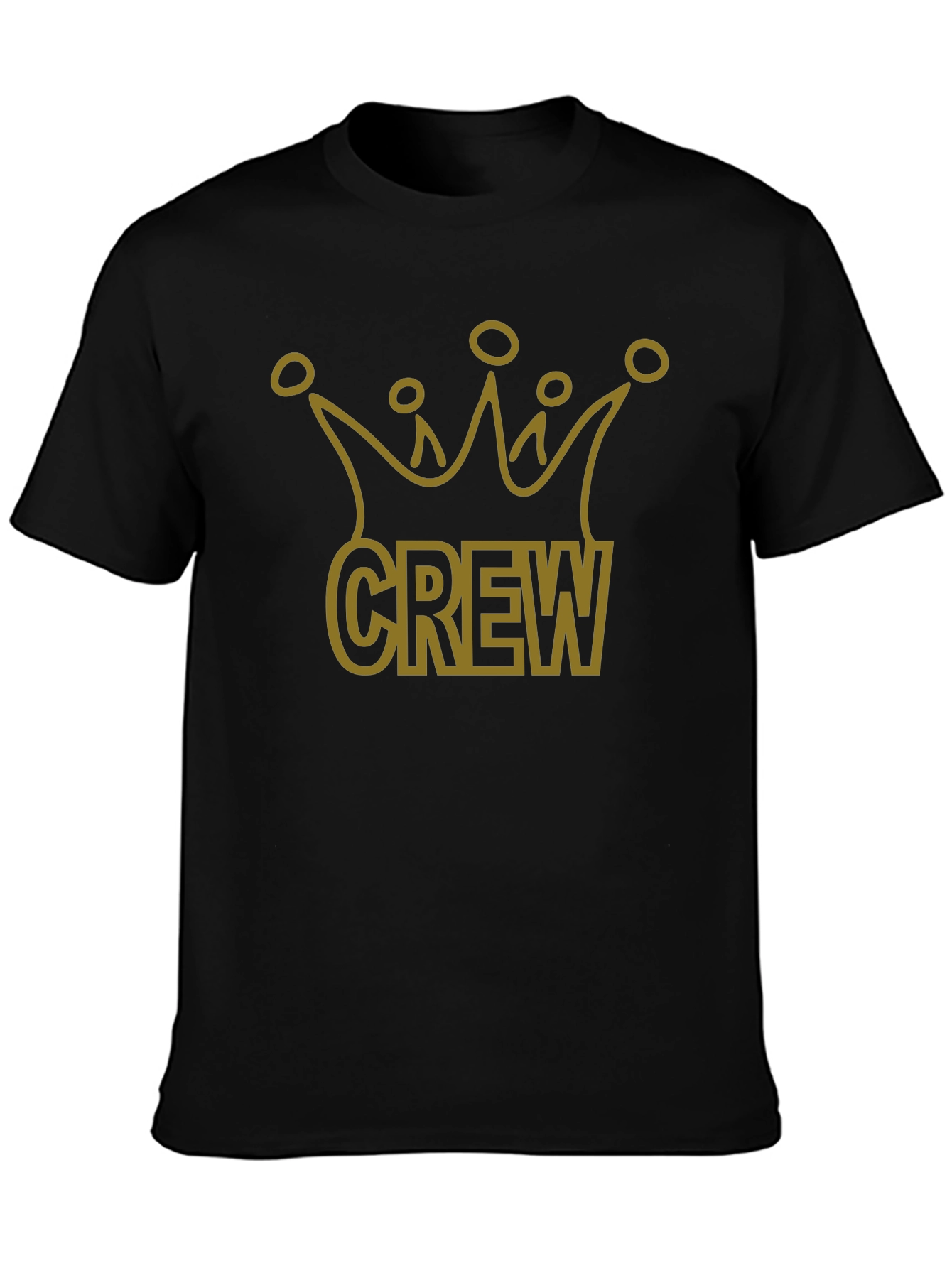 Black Crew Crown Graphic Tee - Stylish Men's Black T-Shirt view 3