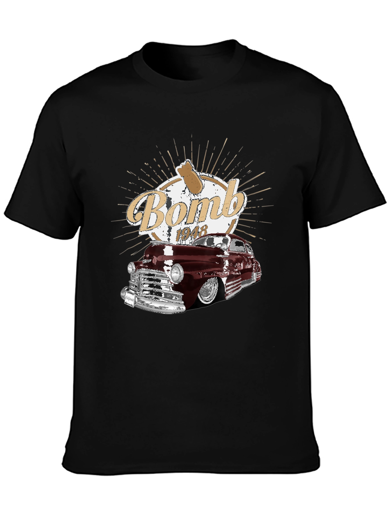 Black Bomb 1948 Car Graphic T-Shirt view 3