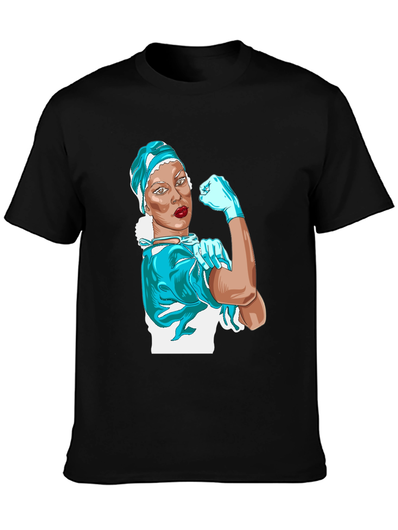 Black Feminist Doctor T-Shirt -  'We Can Do It' Design view 3