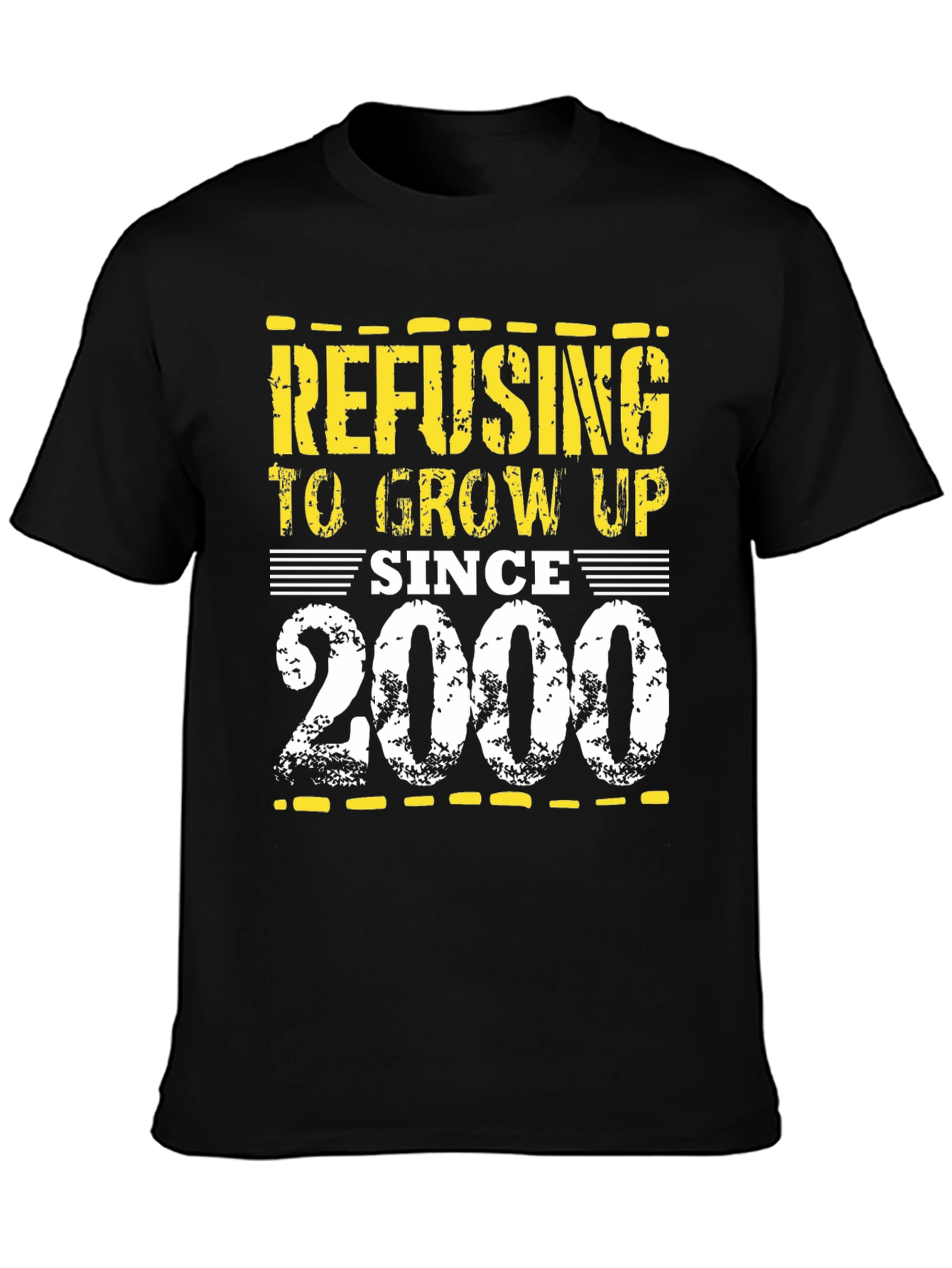 Black Refusing to Grow Up Since 2000 T-Shirt view 3