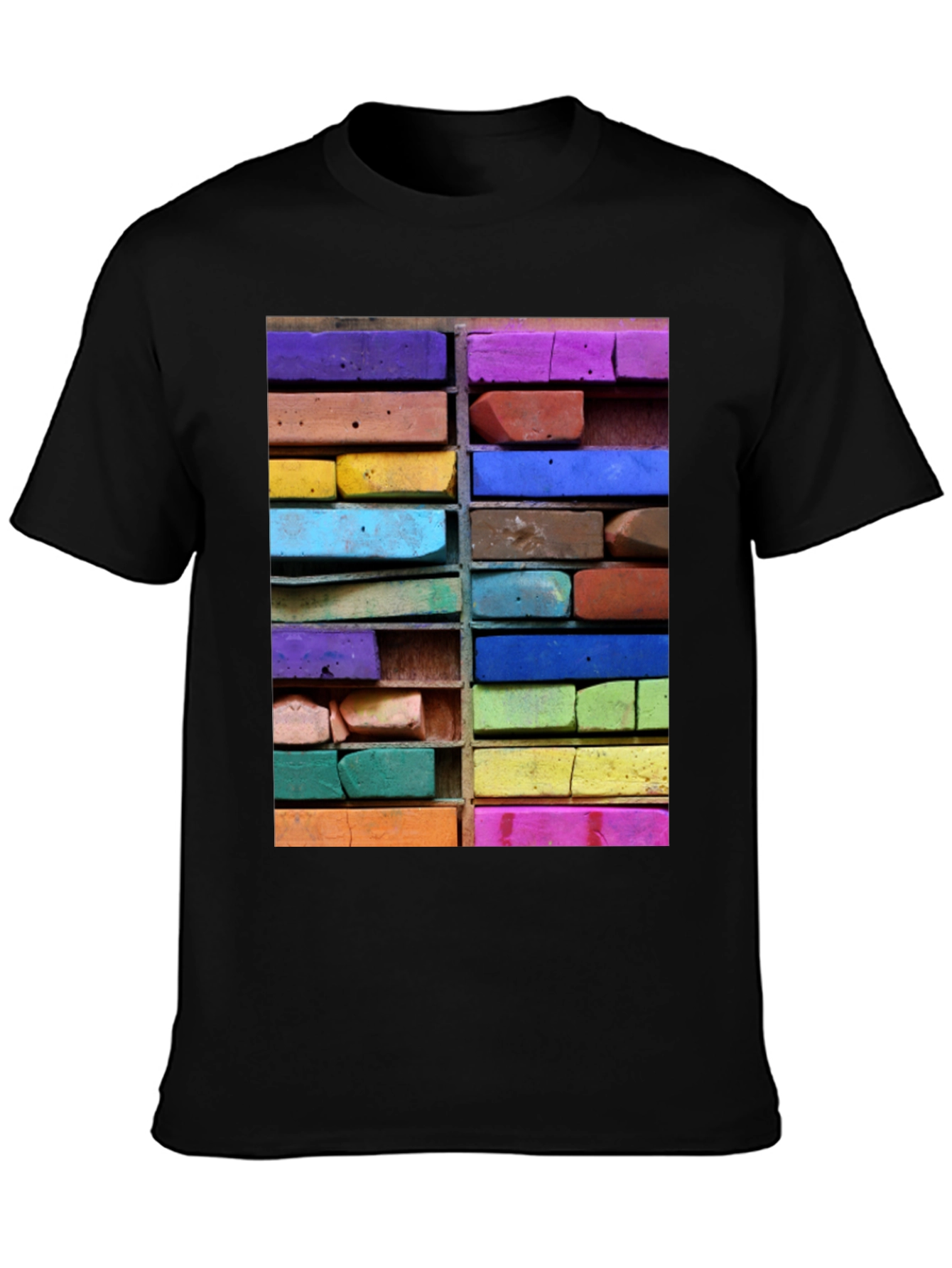 Black Artistic Pastels T-Shirt view 3
