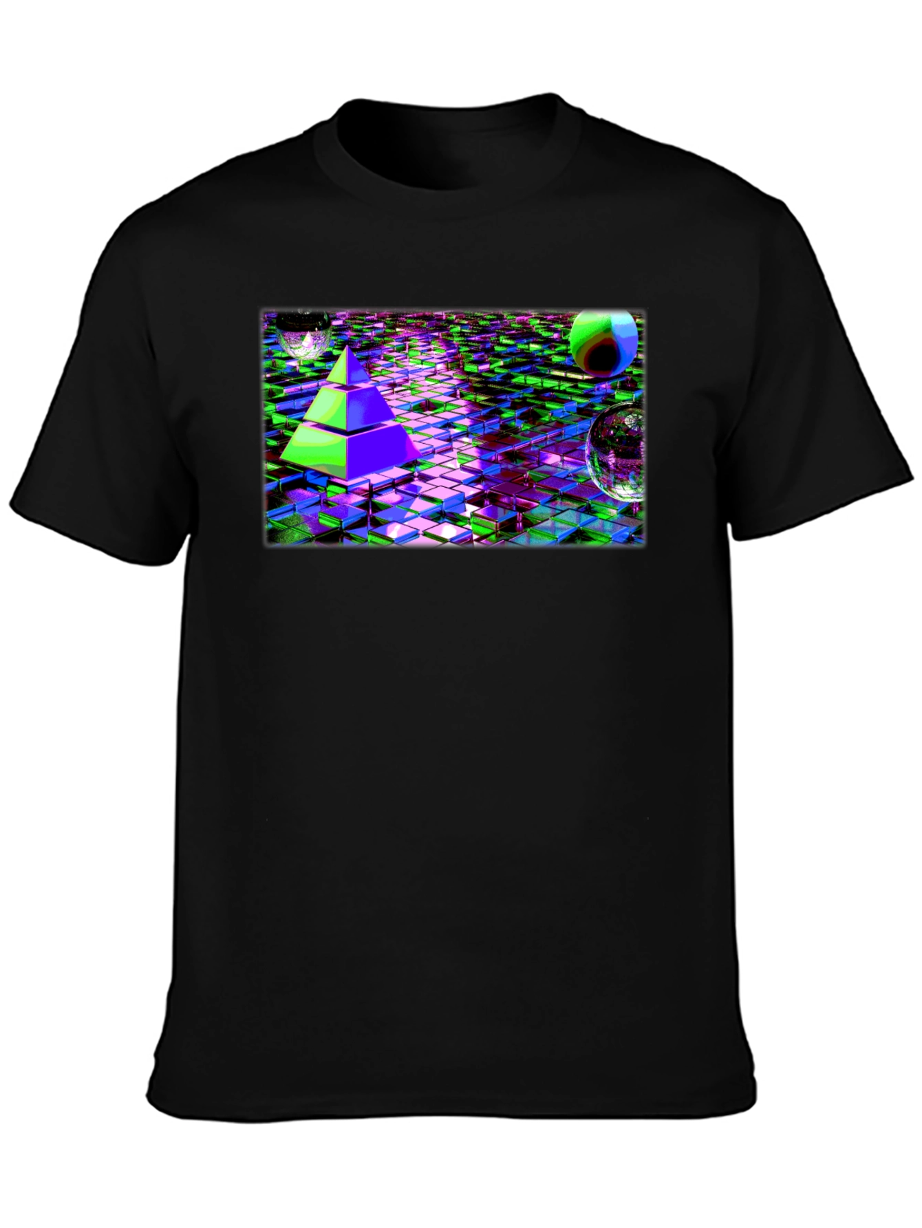 Cyber Pyramid T-Shirt: Glitch Art Tee - 3