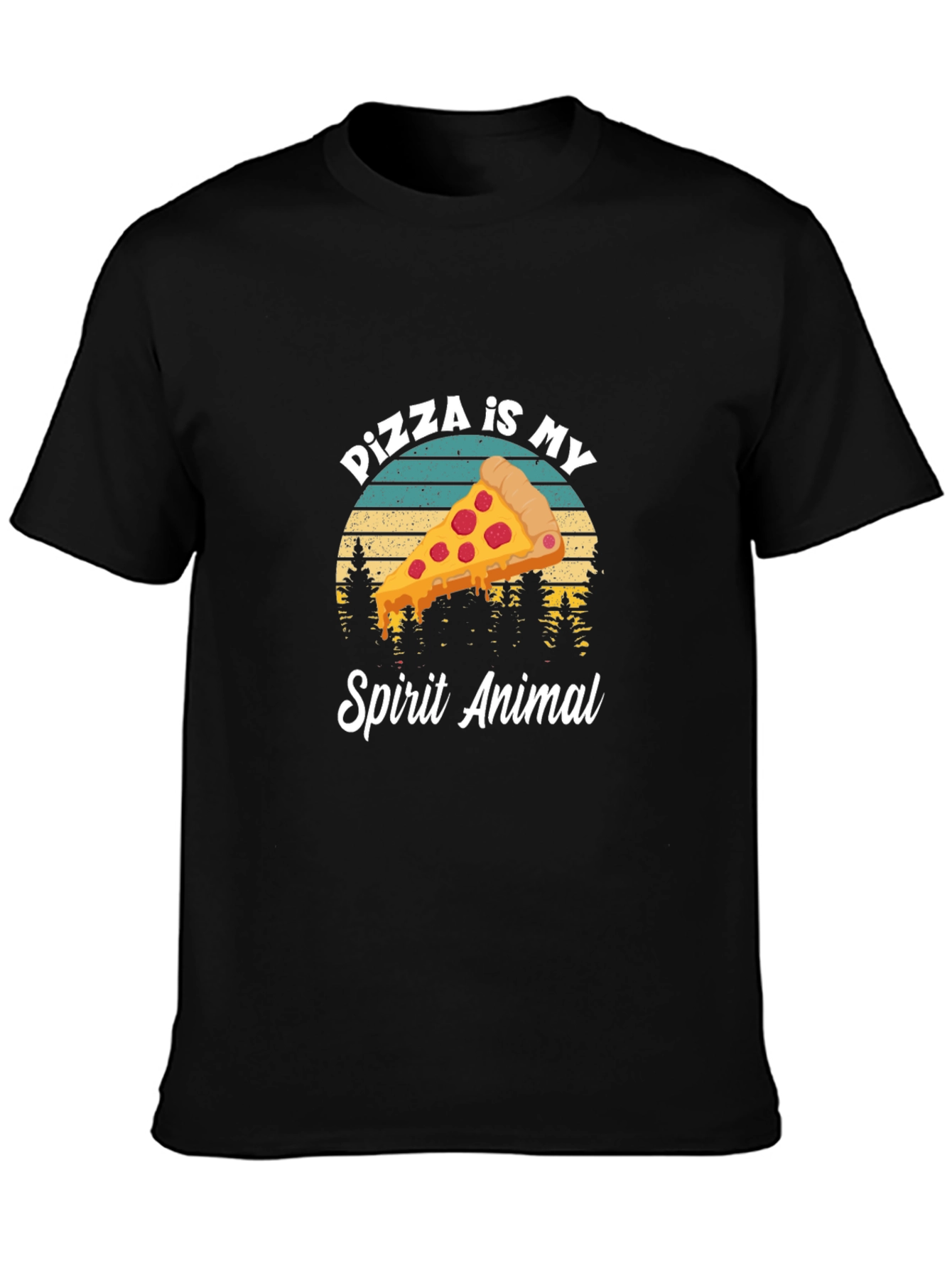 Black Pizza is My Spirit Animal Tee - Funny Food Lover Shirt view 3