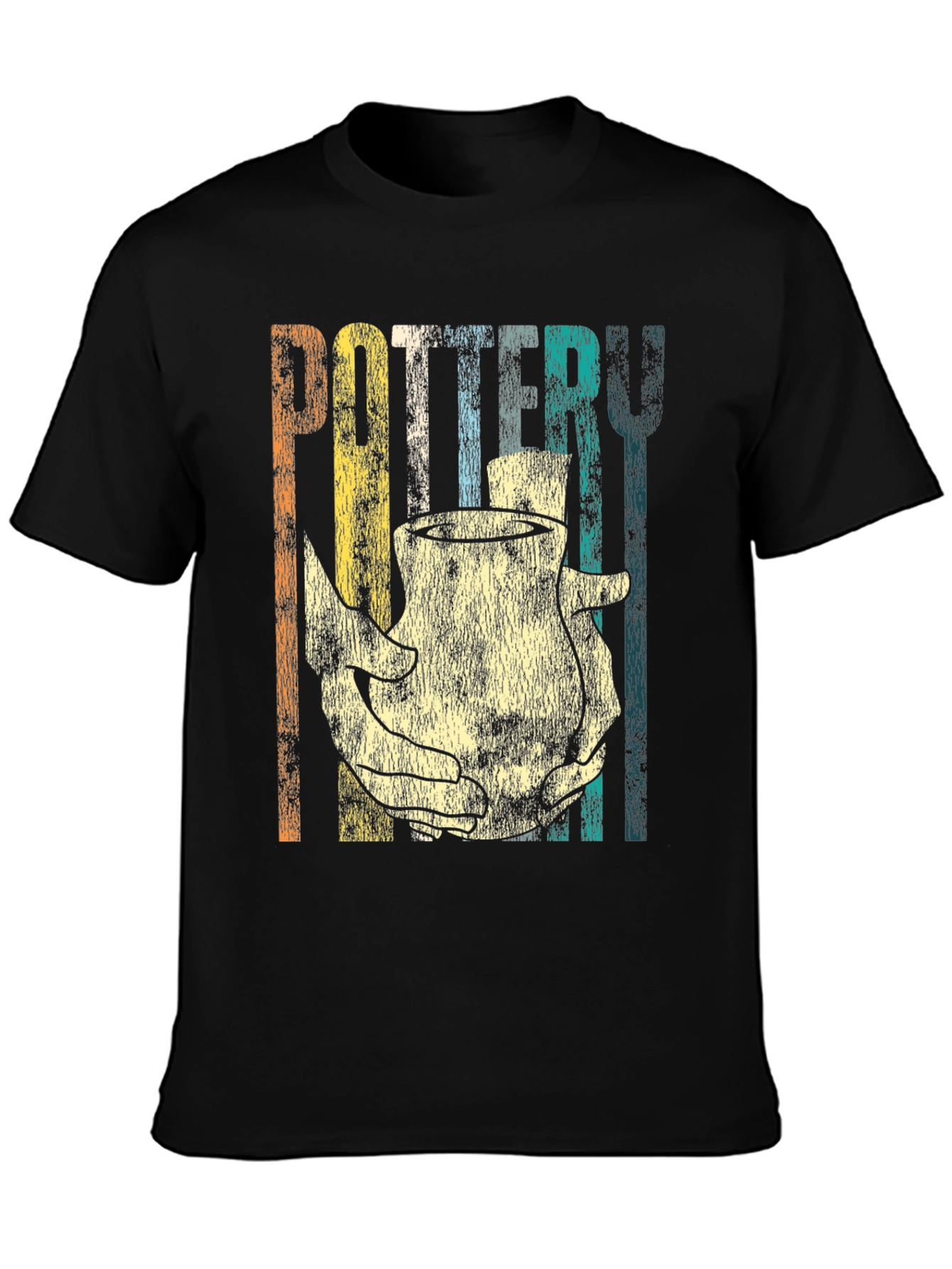 Black Retro Pottery T-Shirt for Craft Lovers view 3