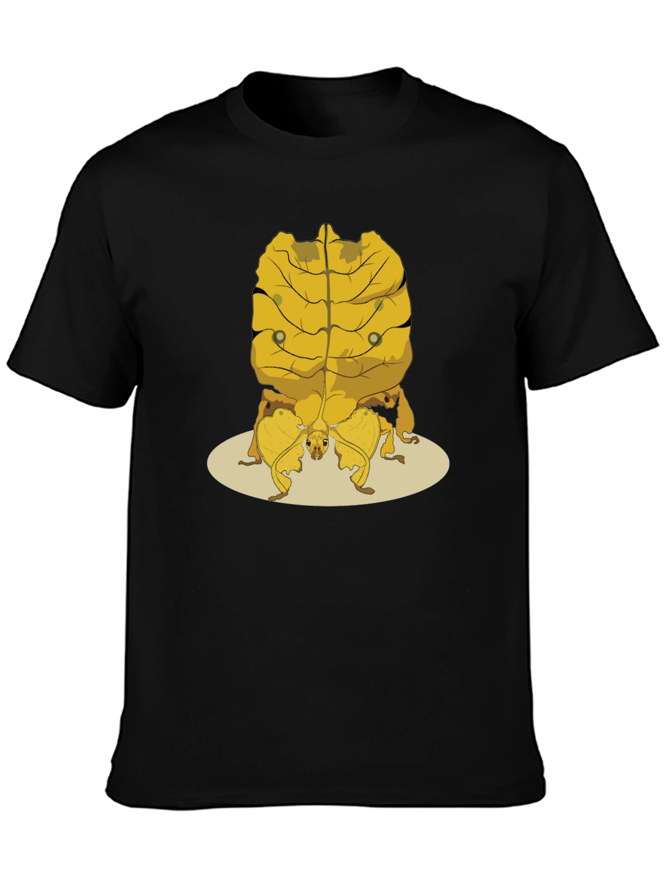 Black Leaf Insect Graphic Tee - Novelty Nature Shirt view 3
