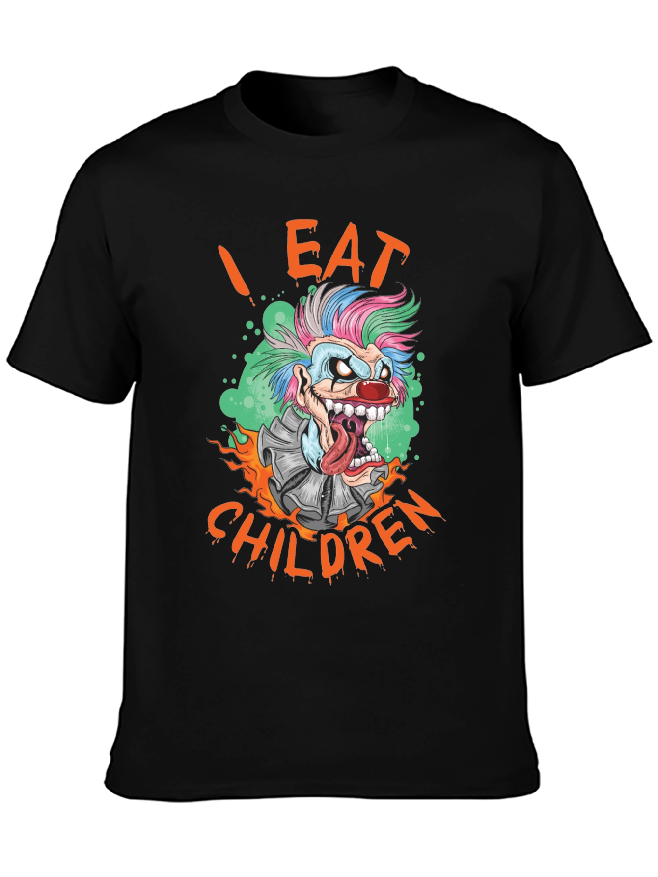 Black I Eat Children Clown Graphic T-Shirt view 3