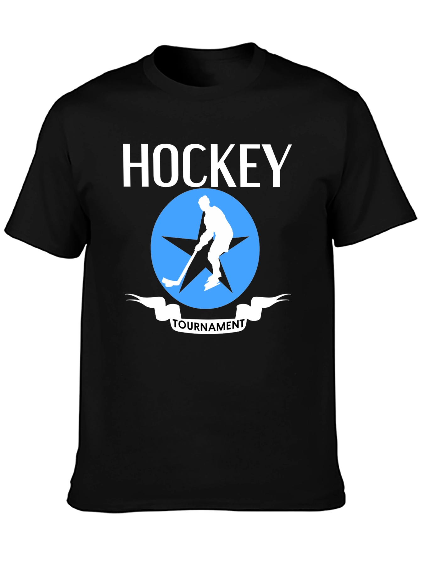 Black Hockey Tournament Graphic T-Shirt view 3