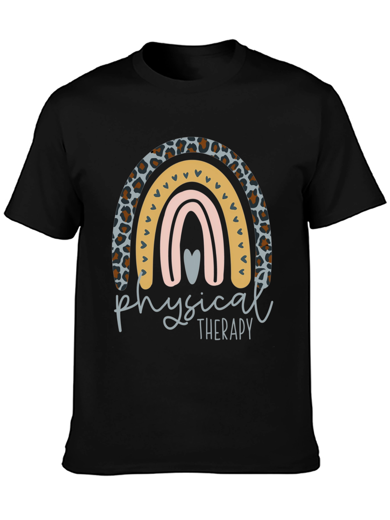 Black Physical Therapy Rainbow Graphic Tee view 3