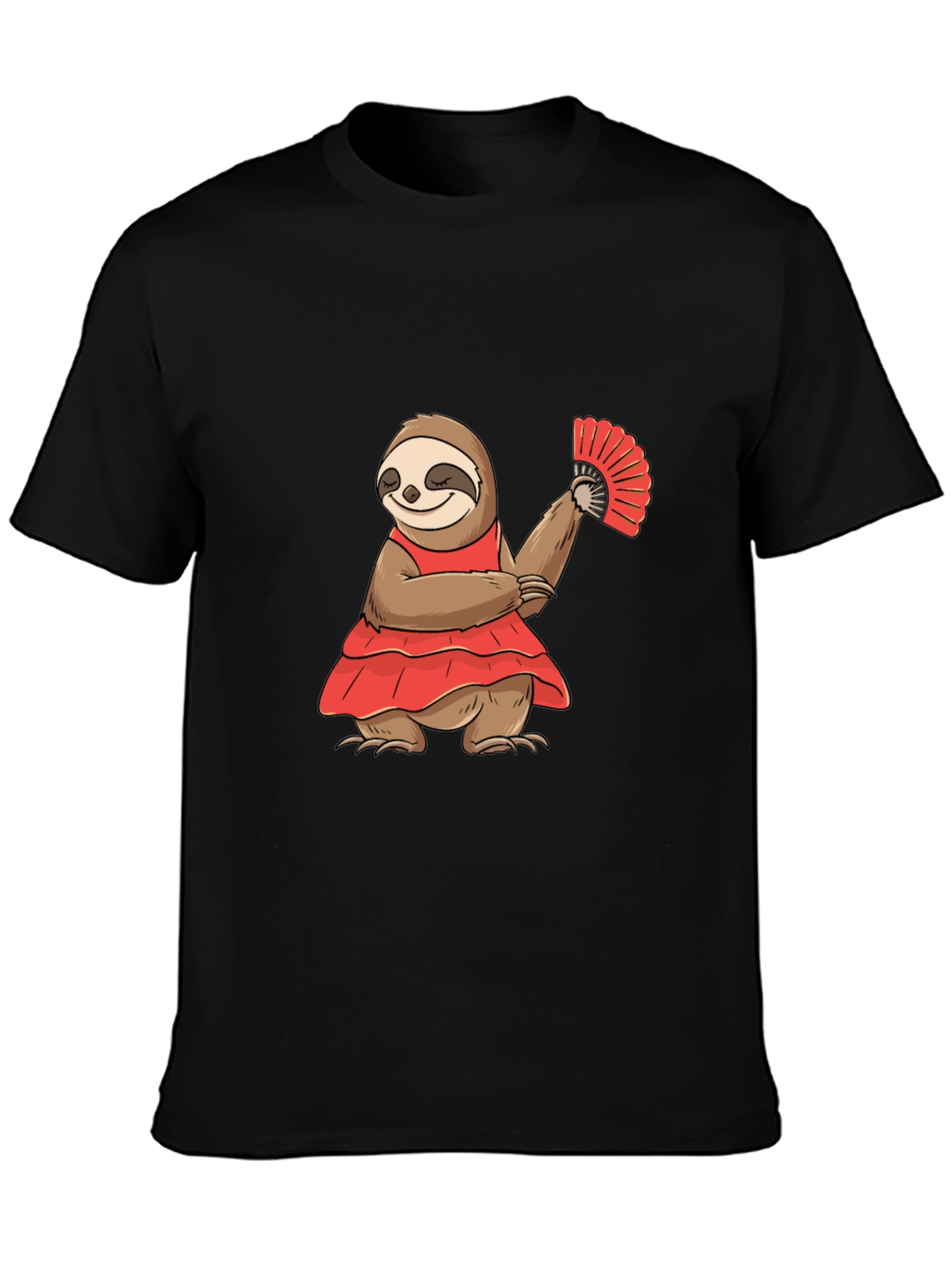 Black Sloth Flamenco Dancer Graphic T-Shirt view 3