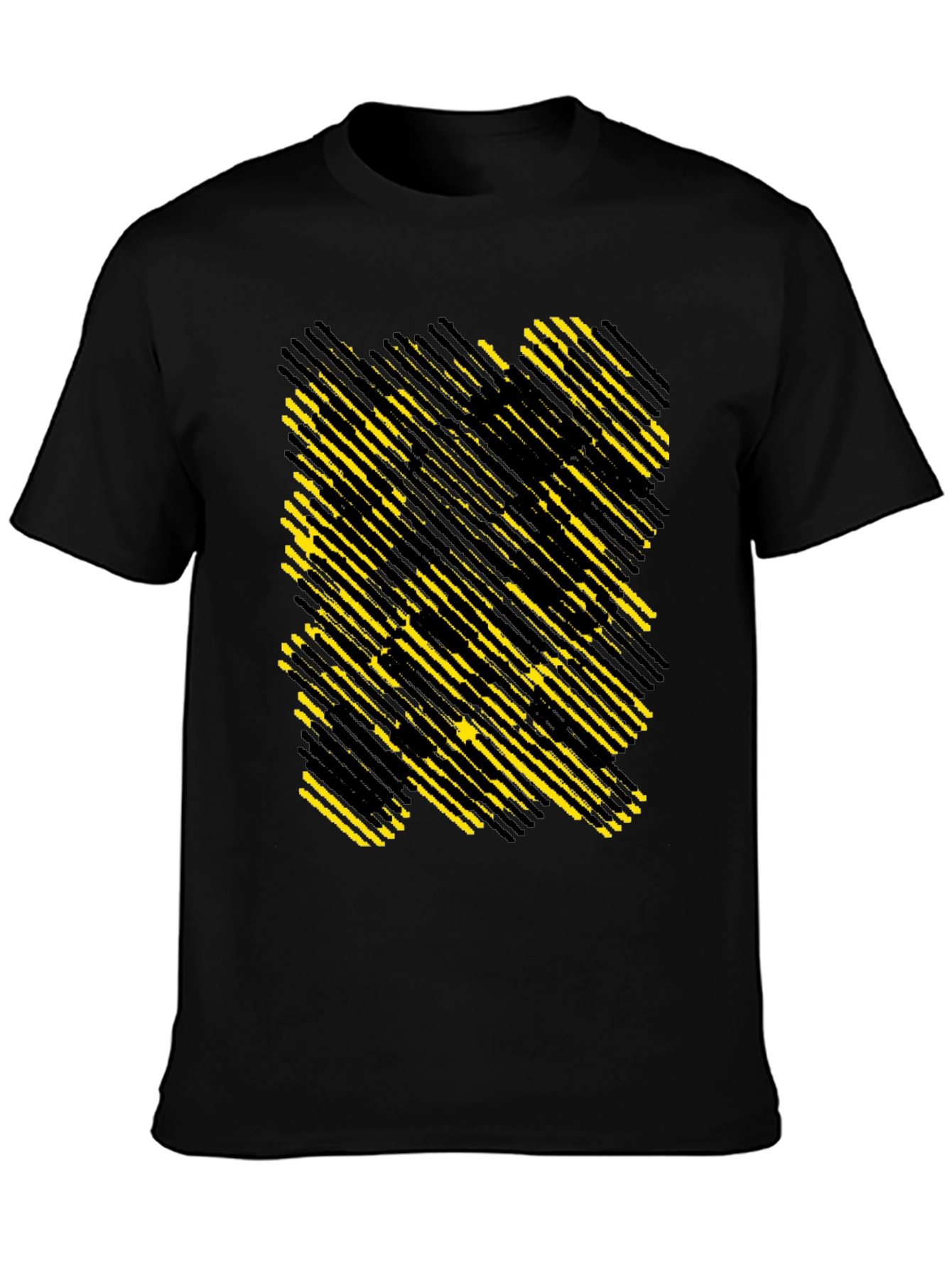 Black Abstract Geometric T-Shirt - Modern Graphic Tee view 3