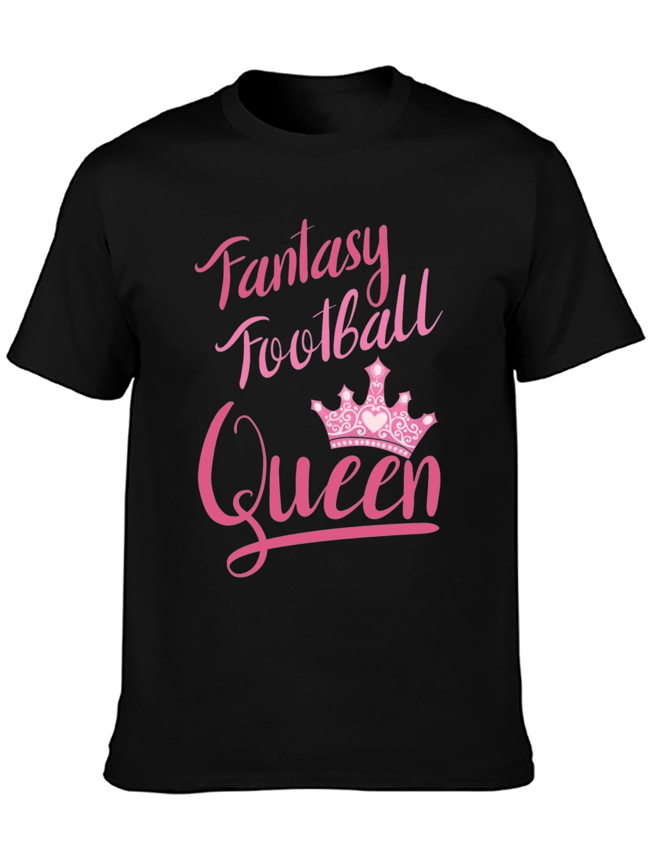 Black Fantasy Football Queen T-Shirt view 3