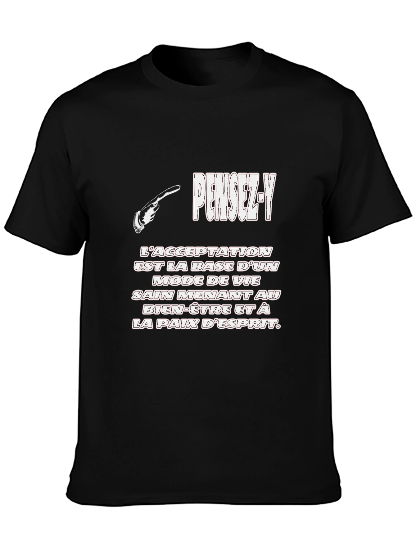 Black Pensez-Y Graphic Tee - Acceptance & Peace of Mind view 3