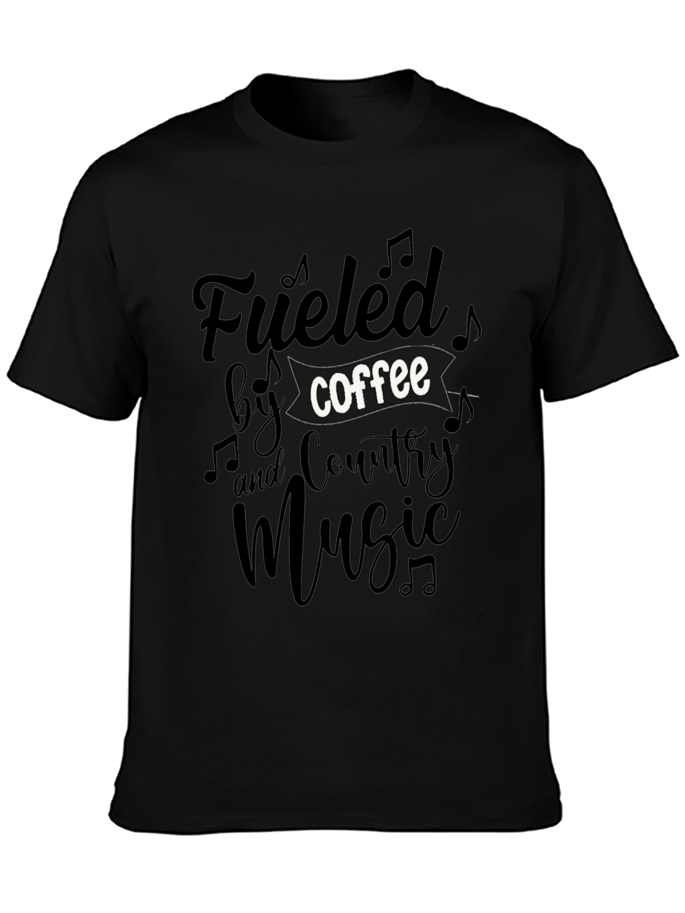 Black Fueled by Coffee & Country Music Graphic Tee view 3