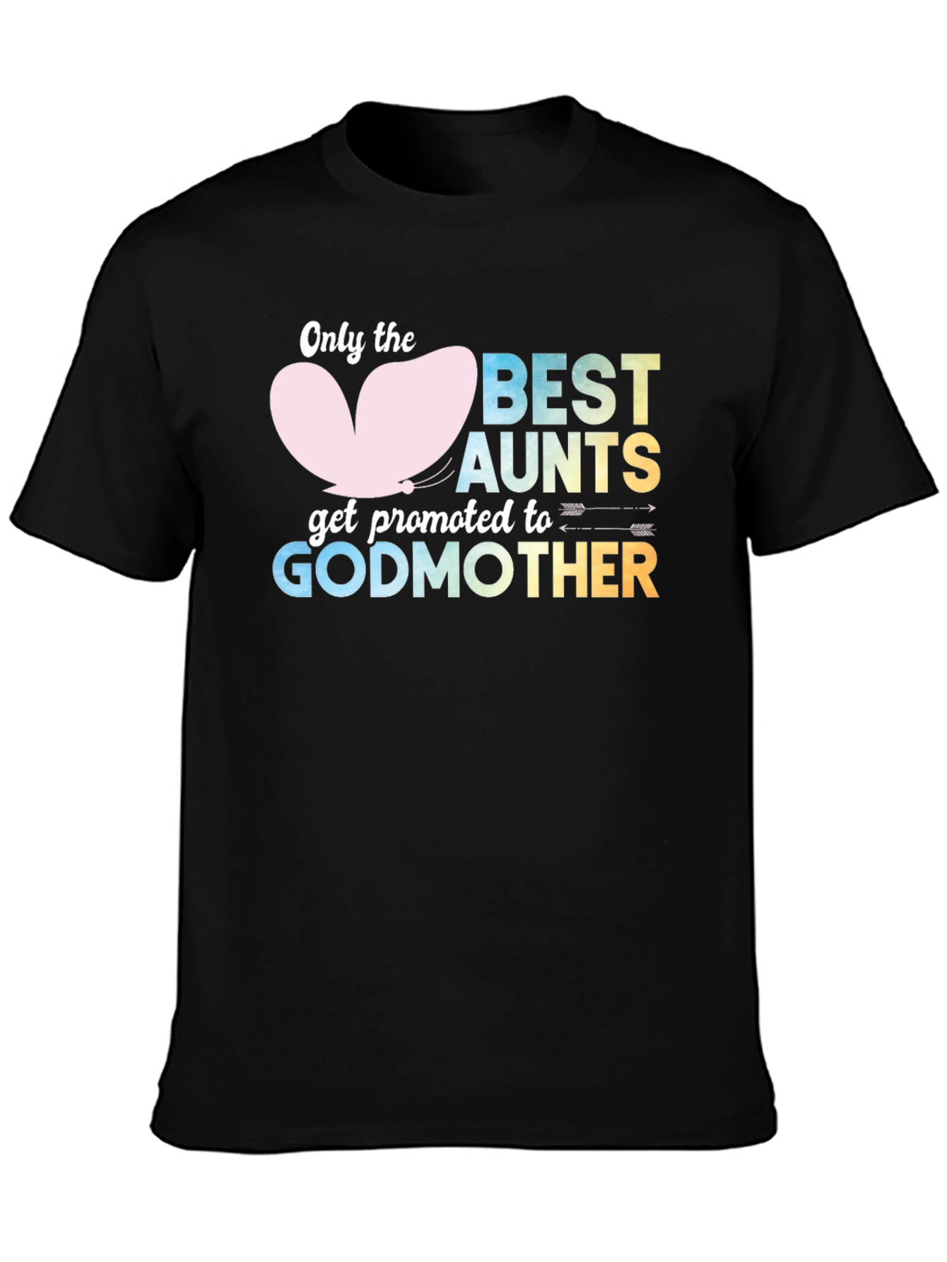 Black Best Aunts Get Promoted to Godmother T-Shirt view 3