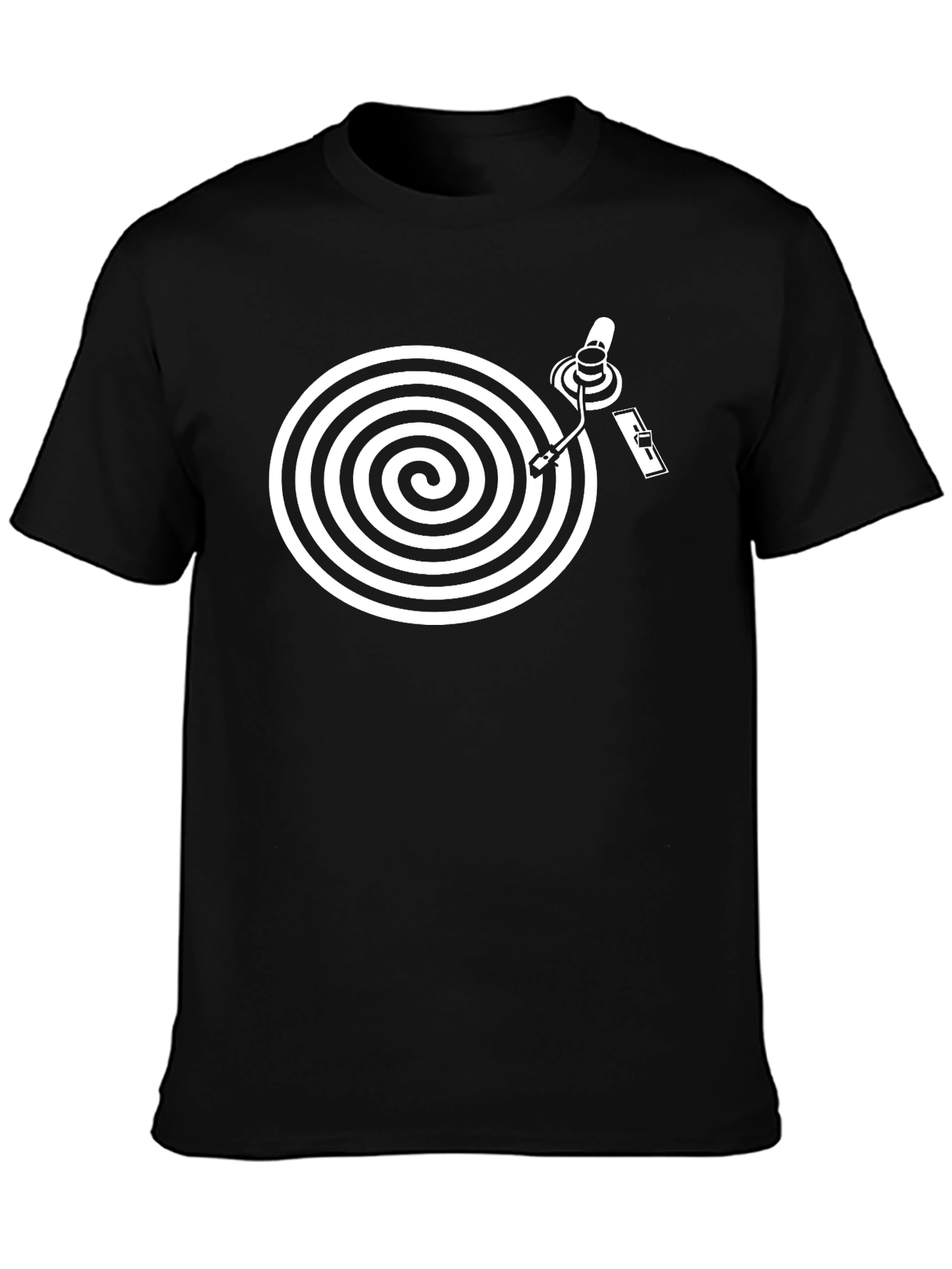 Black Retro Vinyl Turntable Graphic Tee view 3