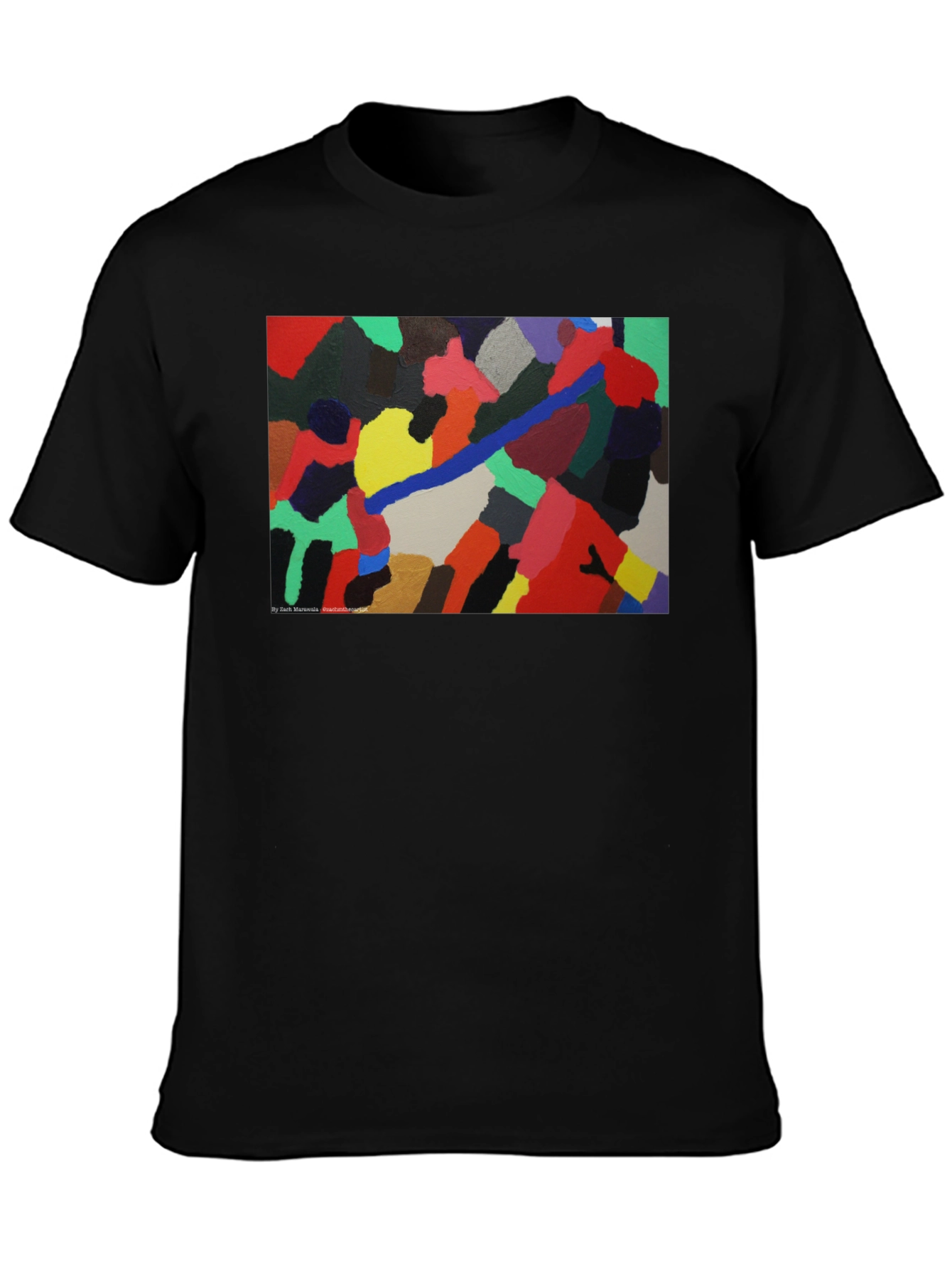 Black Abstract Art Print Black T-Shirt view 3