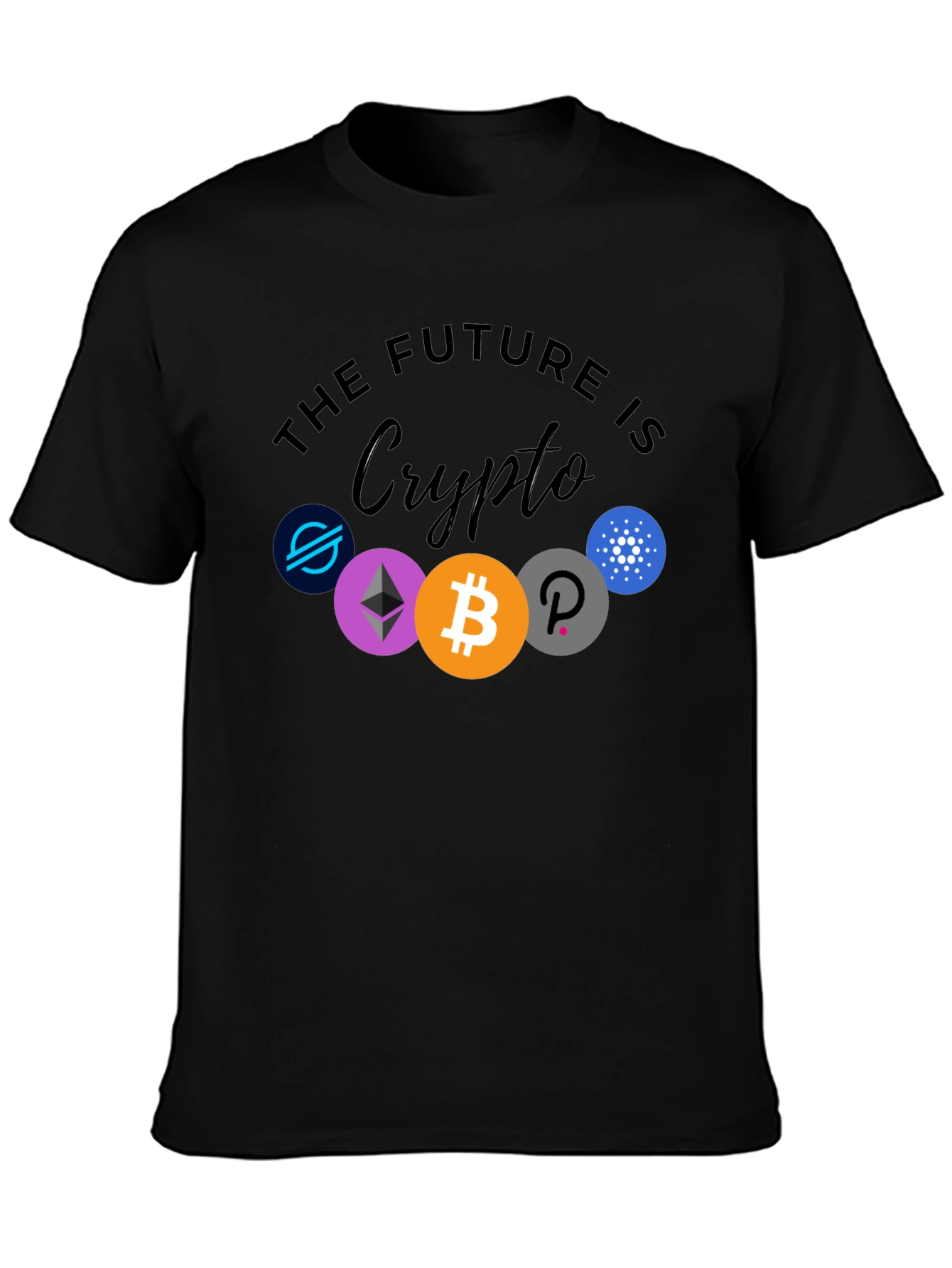 Black The Future is Crypto Black Graphic Tee view 3