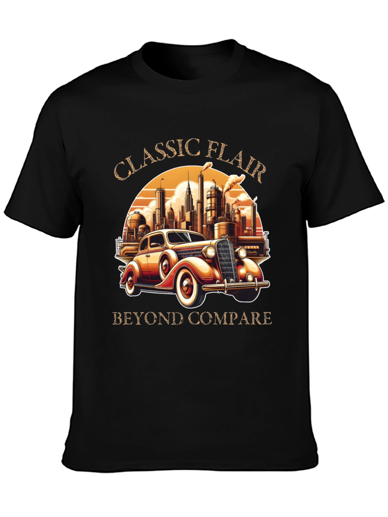 Black Classic Flair Car Graphic T-Shirt view 3