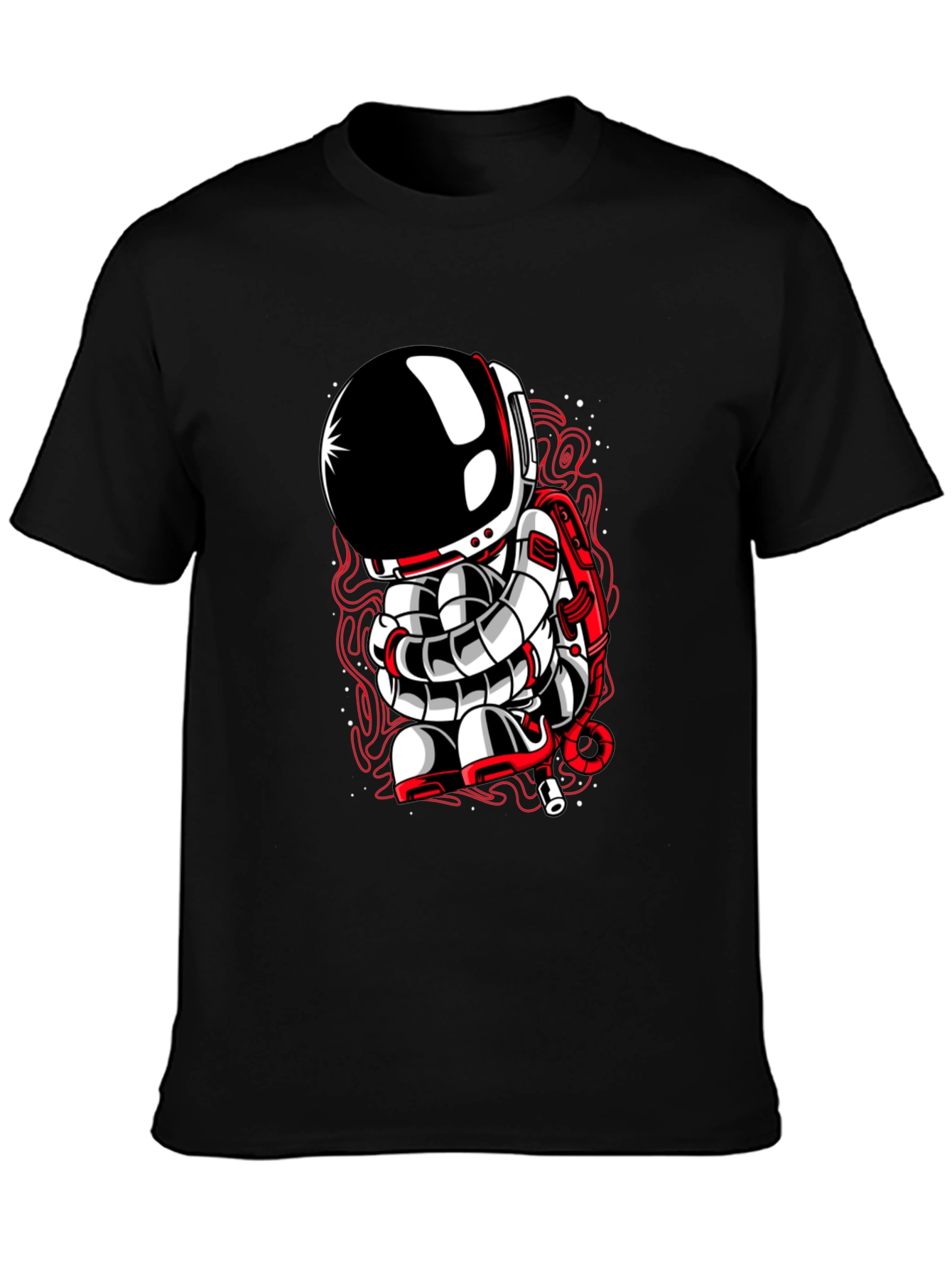 Black Astronaut Graphic Tee - Unique Spaceman Design view 3
