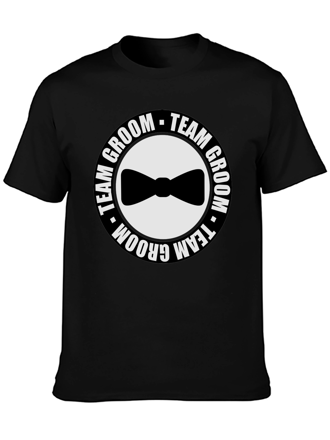 Black Team Groom Black T-Shirt - Wedding Party Apparel view 3