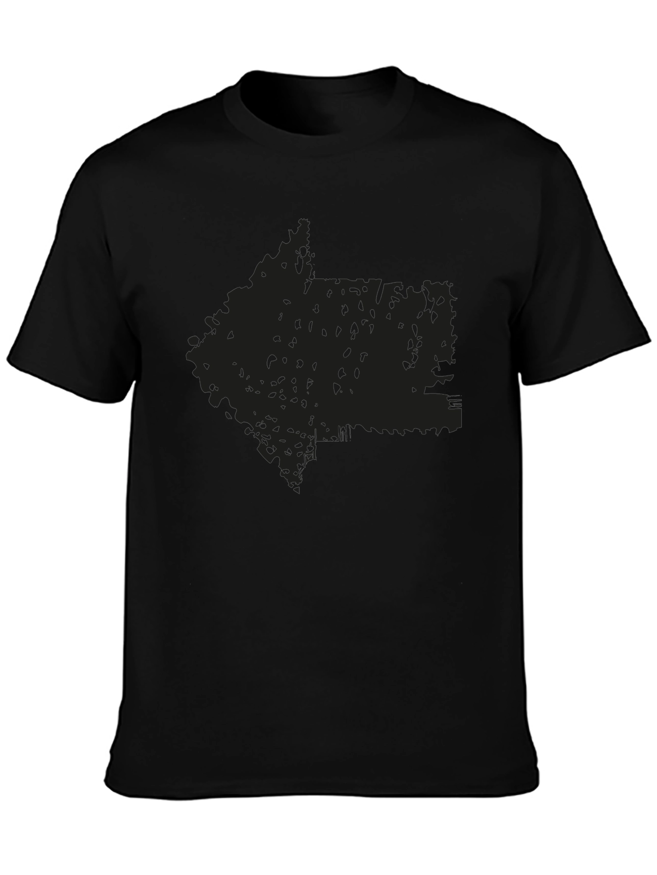 Black Men's Black Graphic Print Casual T-Shirt view 3