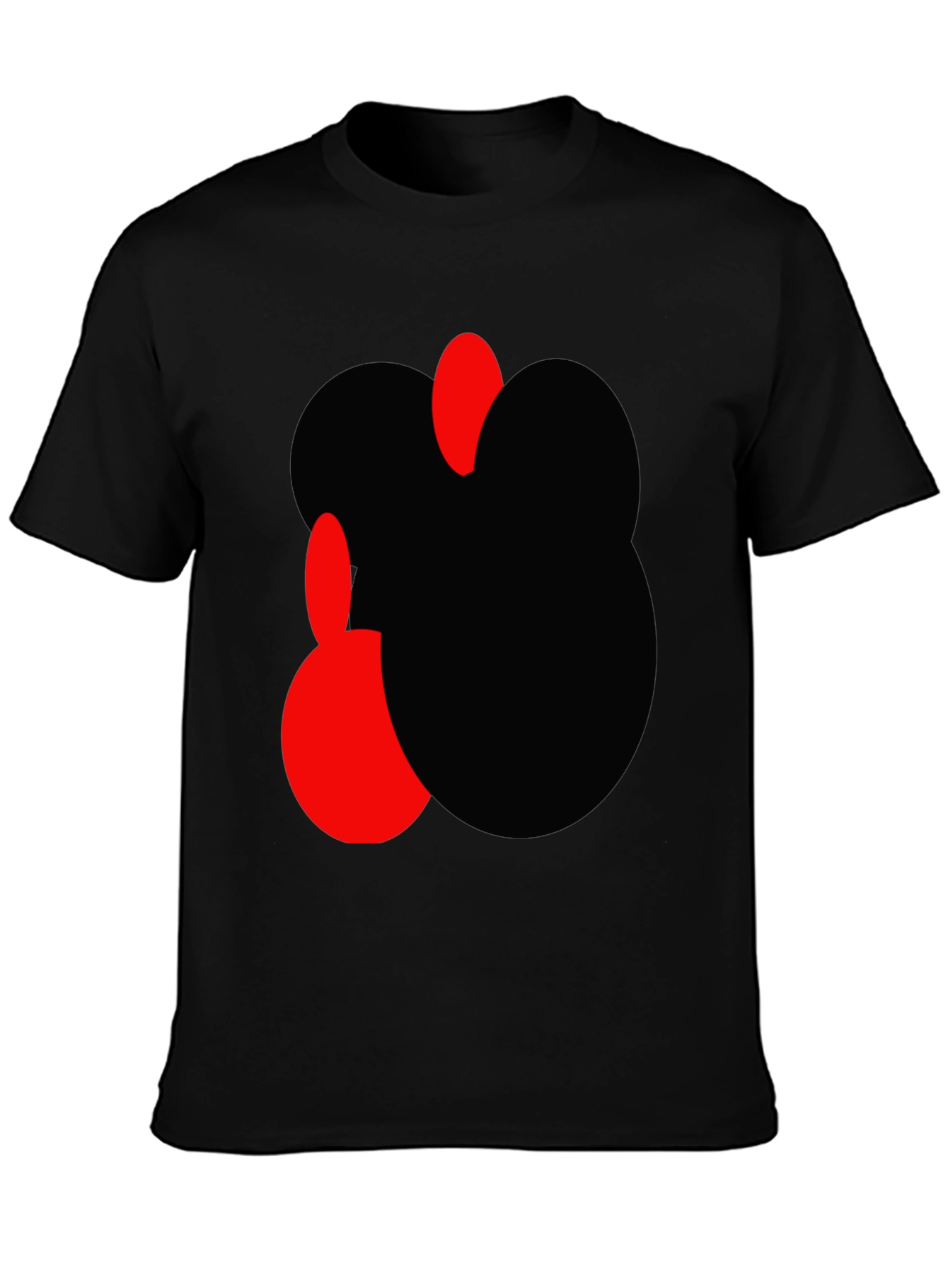 Black Abstract Graphic Men's Black T-Shirt view 3