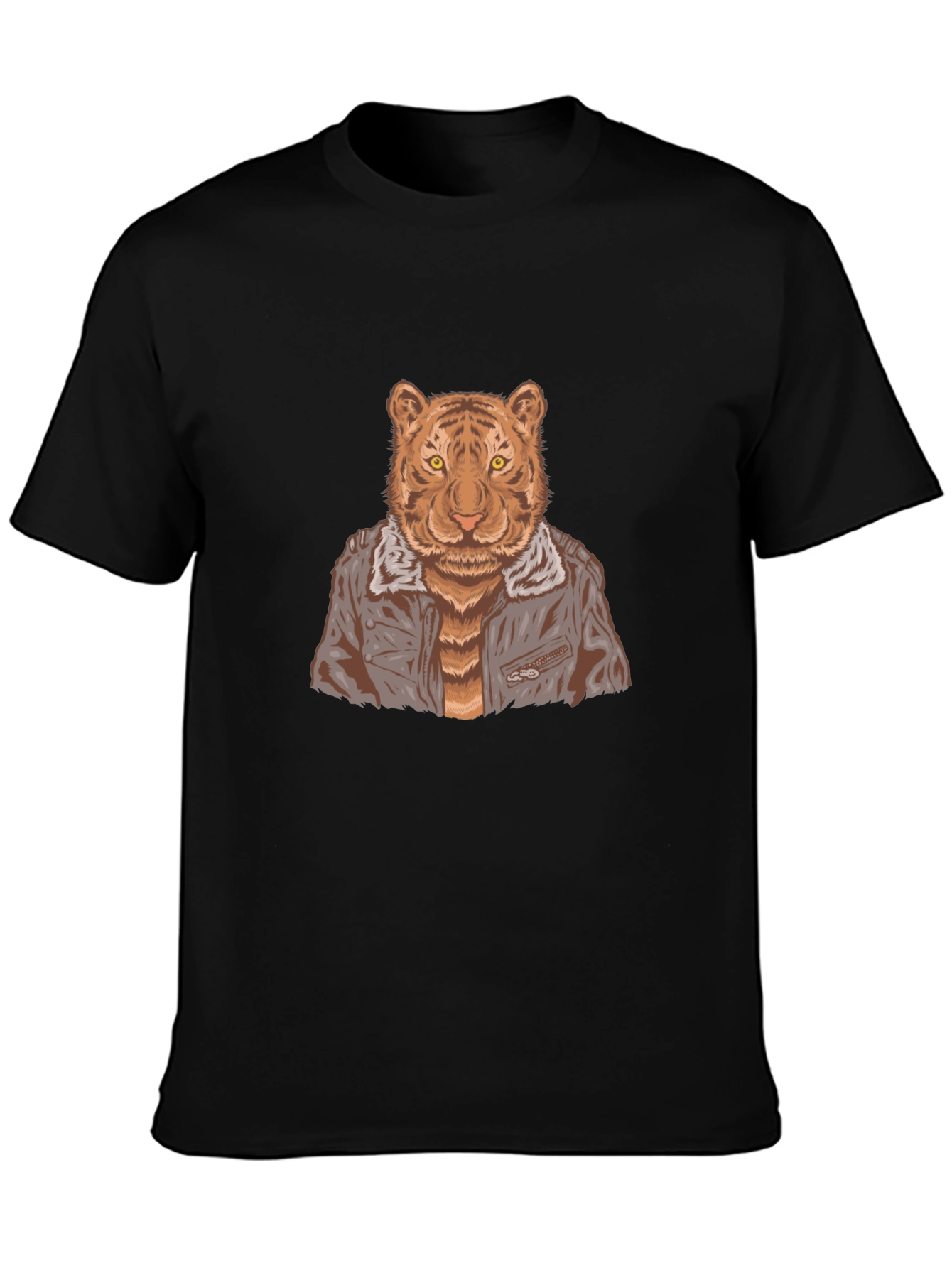 Black Tiger in Jacket Graphic Tee view 3