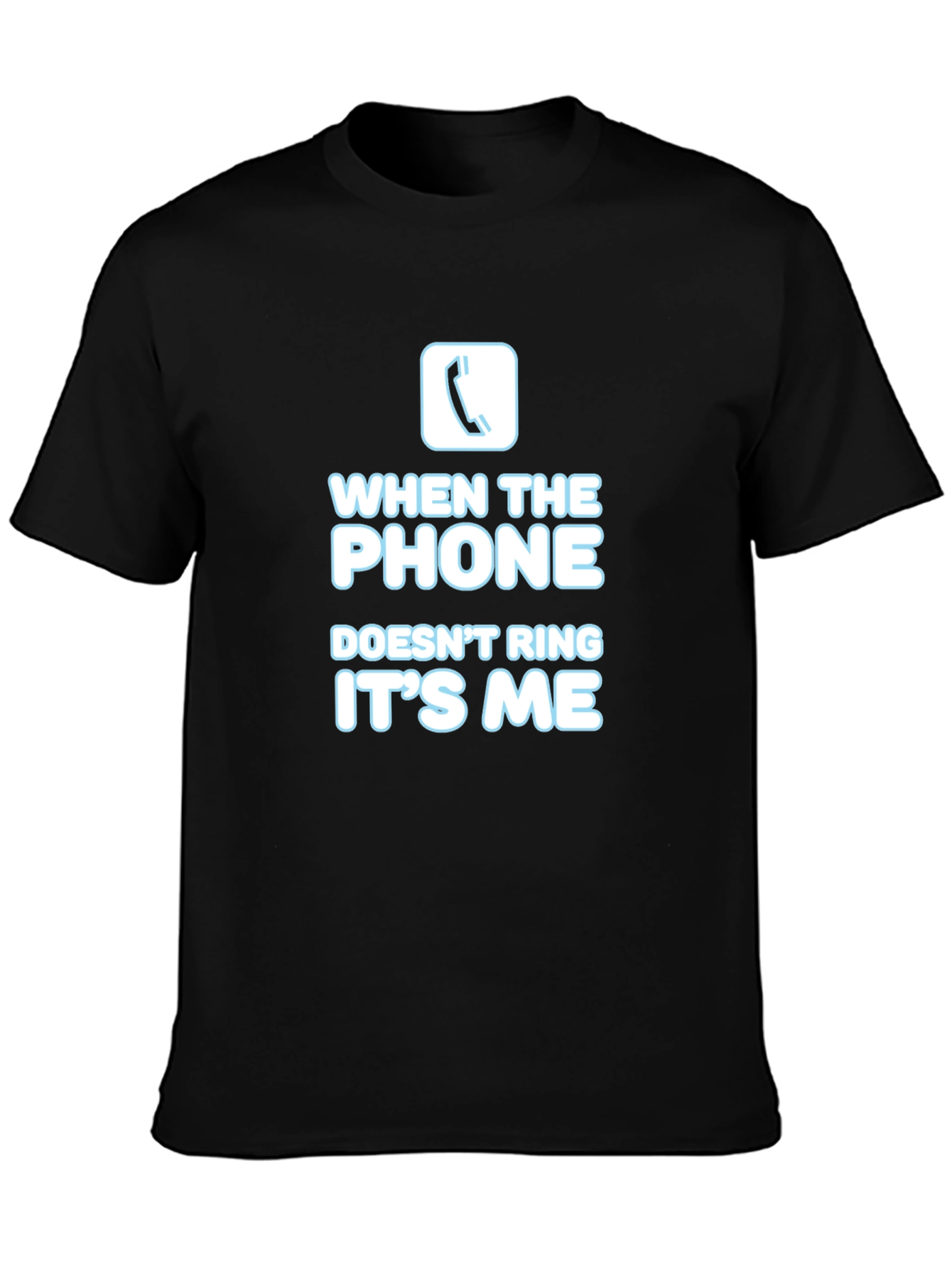 Black Funny Phone Graphic T-Shirt view 3