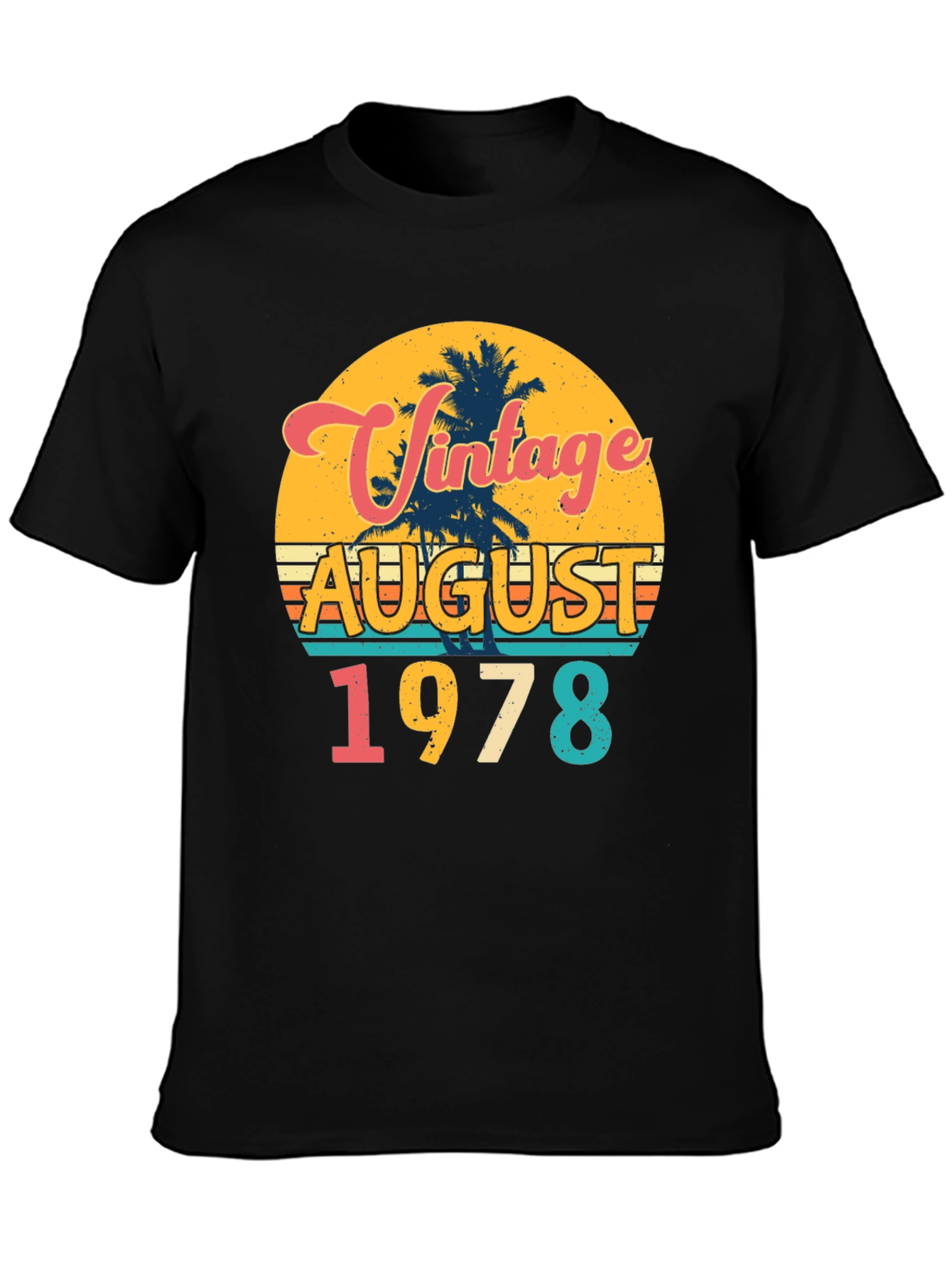 Black Vintage August 1978 Graphic T-Shirt view 3