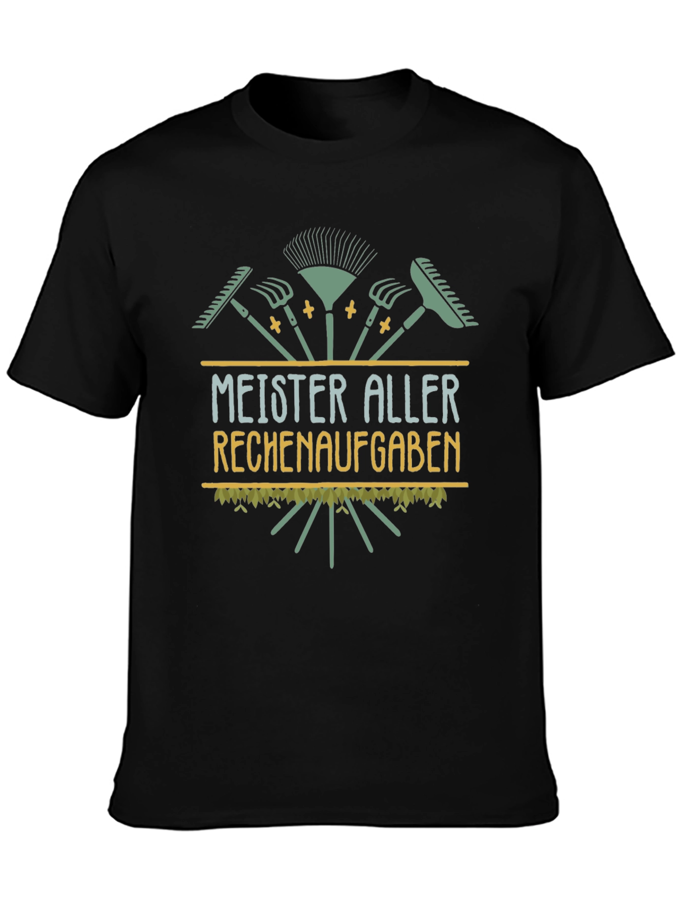 Black Meister Aller Rechenaufgaben Funny Gardening T-Shirt view 3