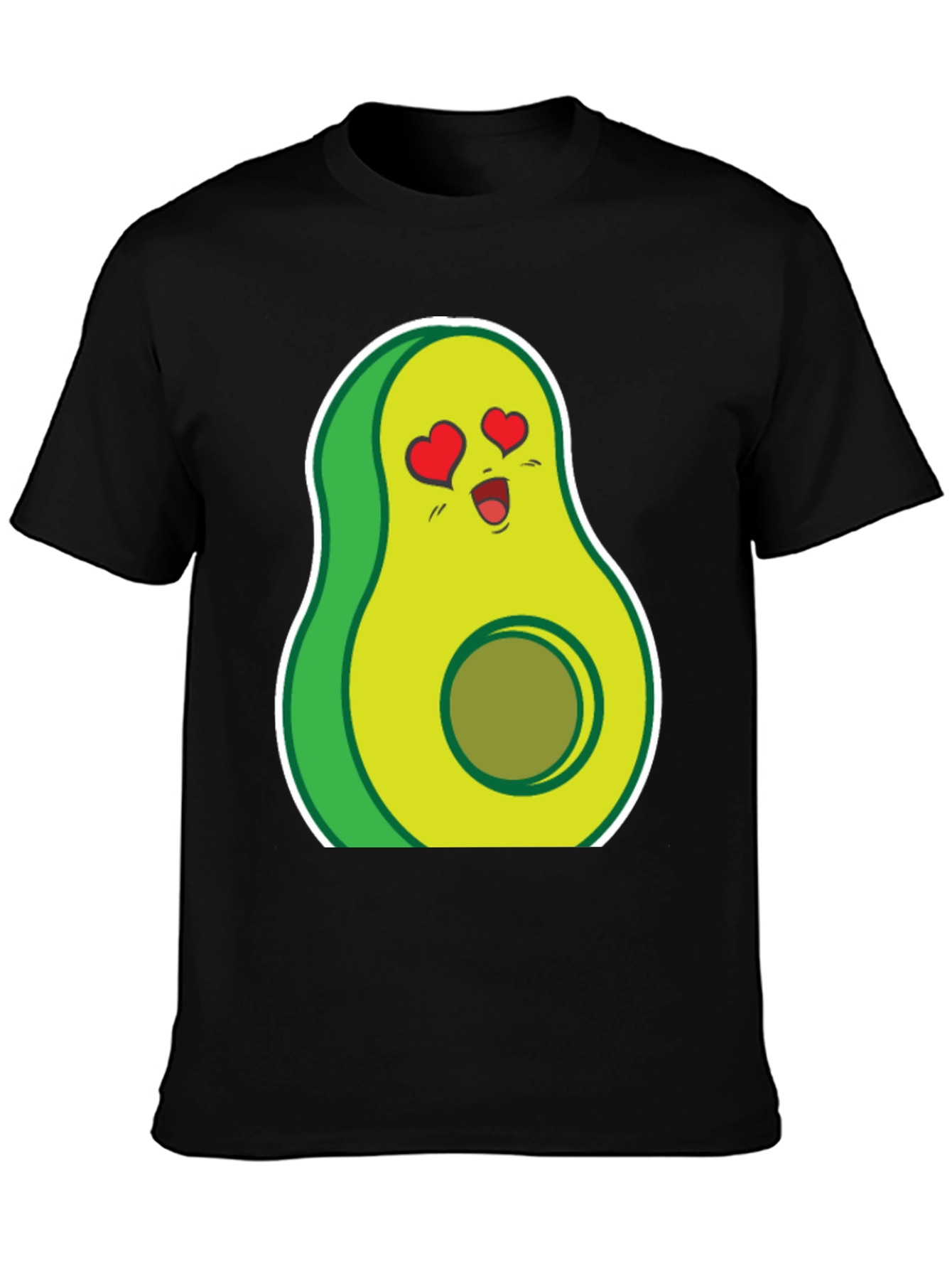Black Avocado Love T-Shirt - Funny Food Tee view 3