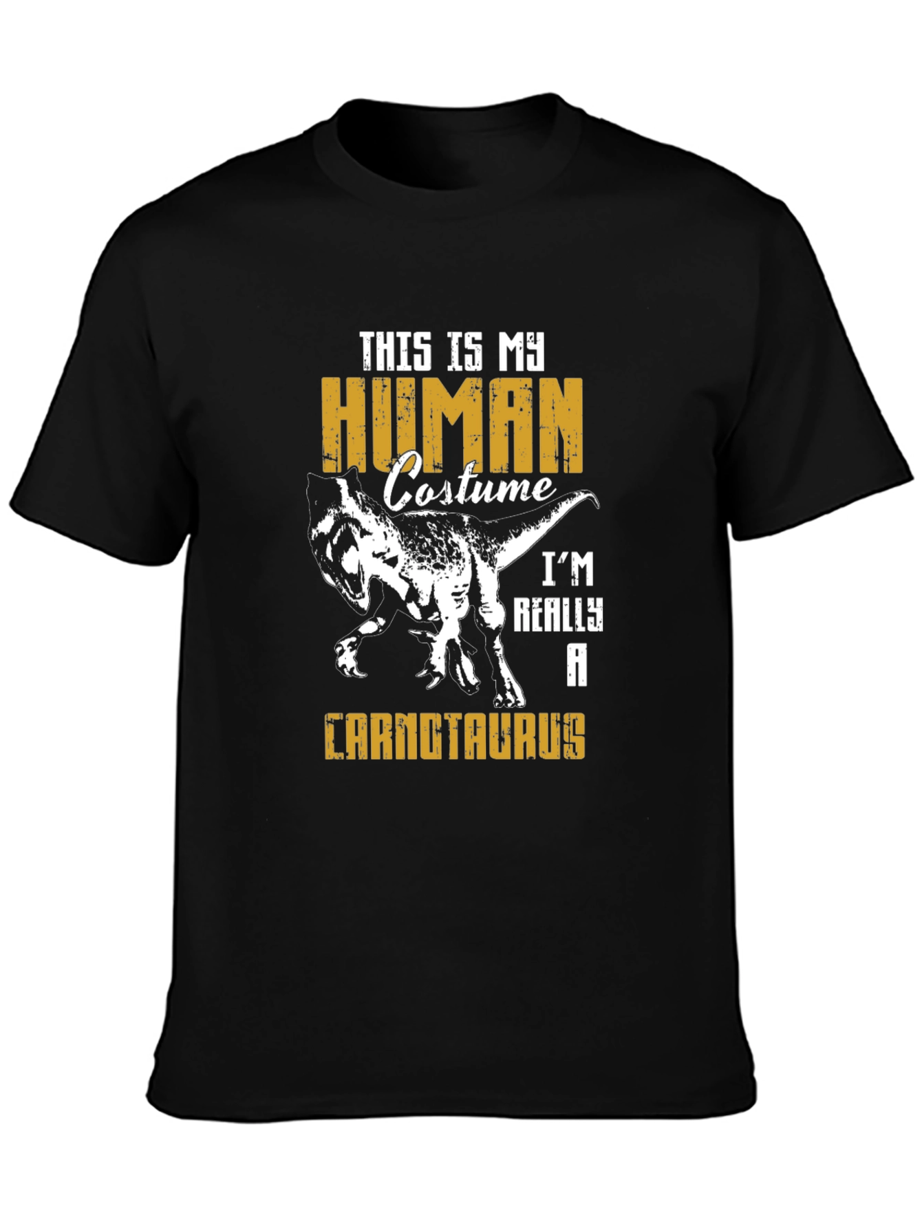 Black Human Costume Carnataurus Graphic Tee view 3