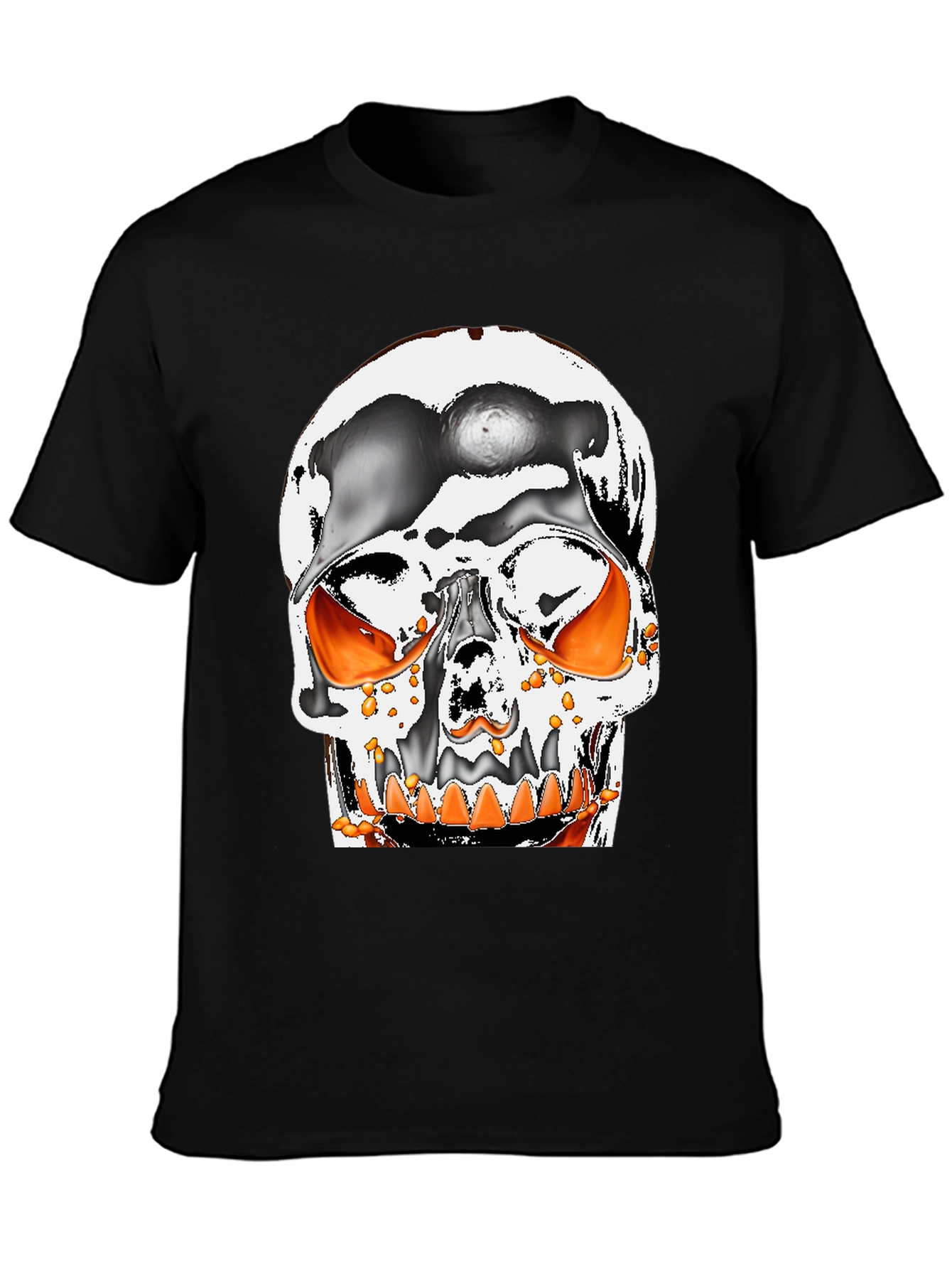 Black Skull Graphic Tee - Halloween Ready view 3
