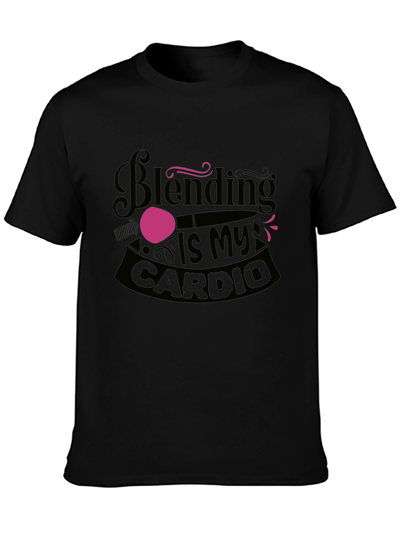 Black Blending Is My Cardio Black Graphic Tee view 3