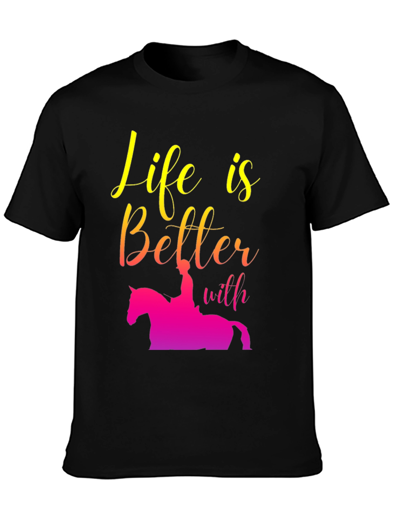Black Life is Better with Horse Riding T-Shirt view 3