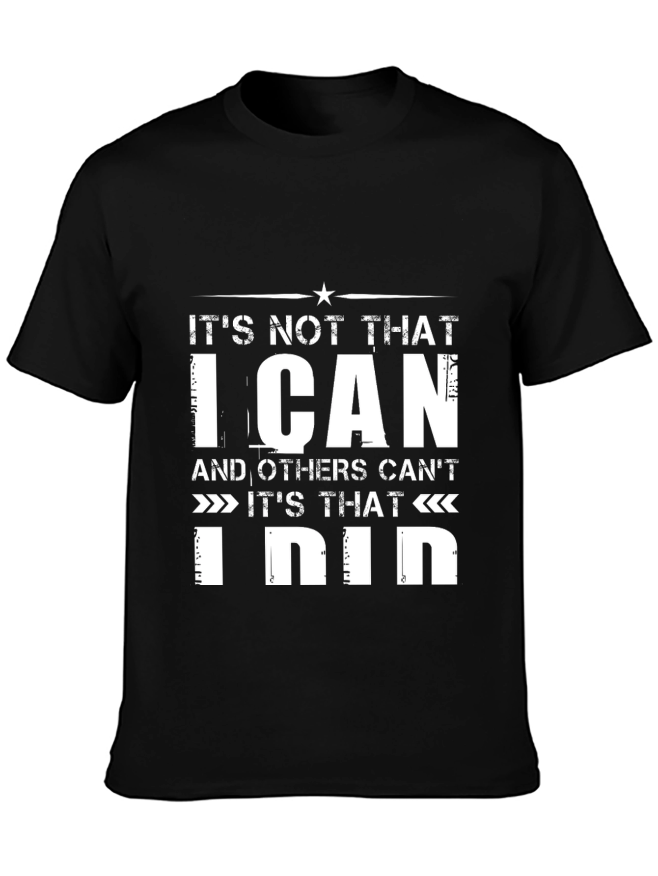 Black It's Not That I Can T-Shirt - Novelty Graphic Tee view 3